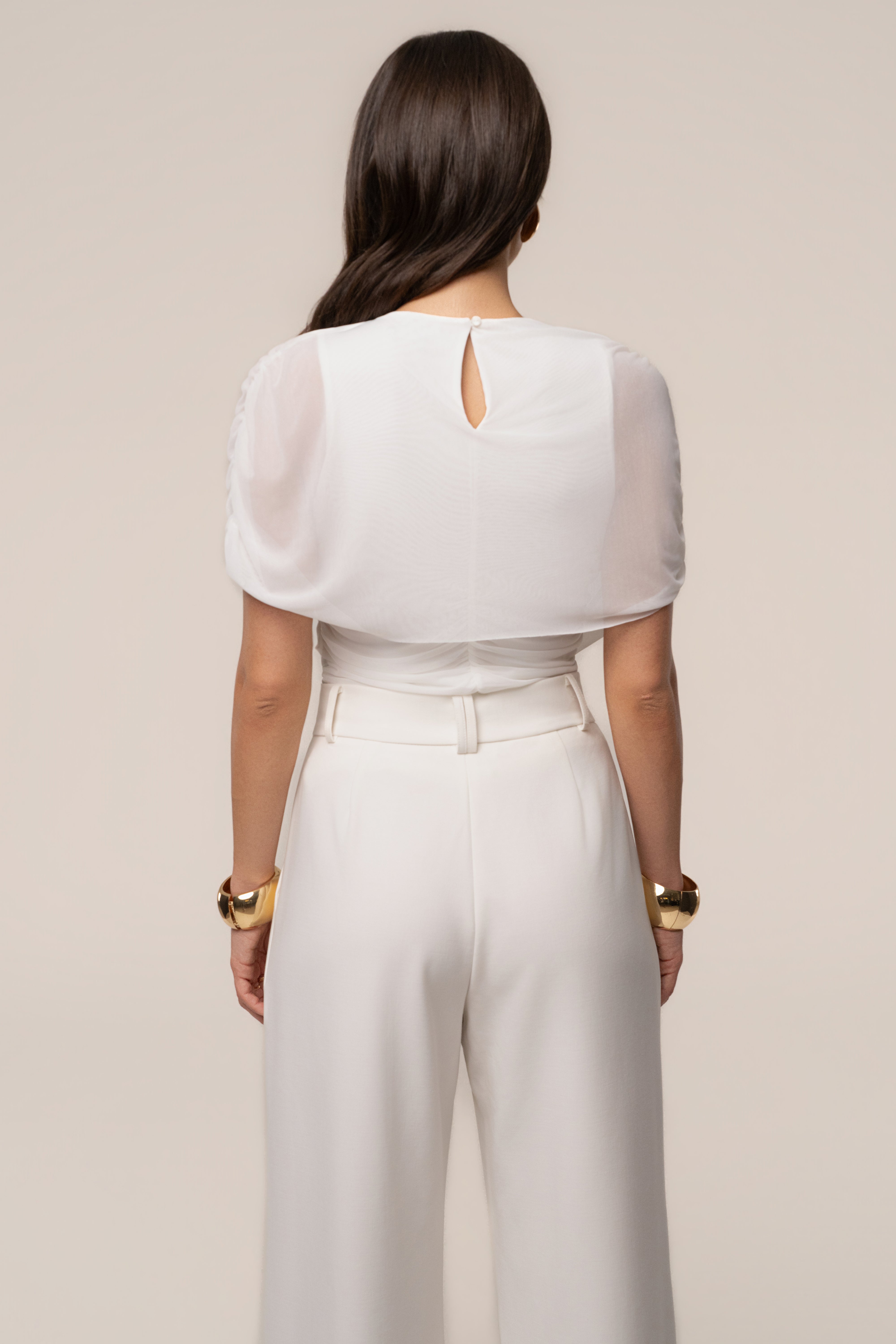 Ivory Marcella Ruched Top