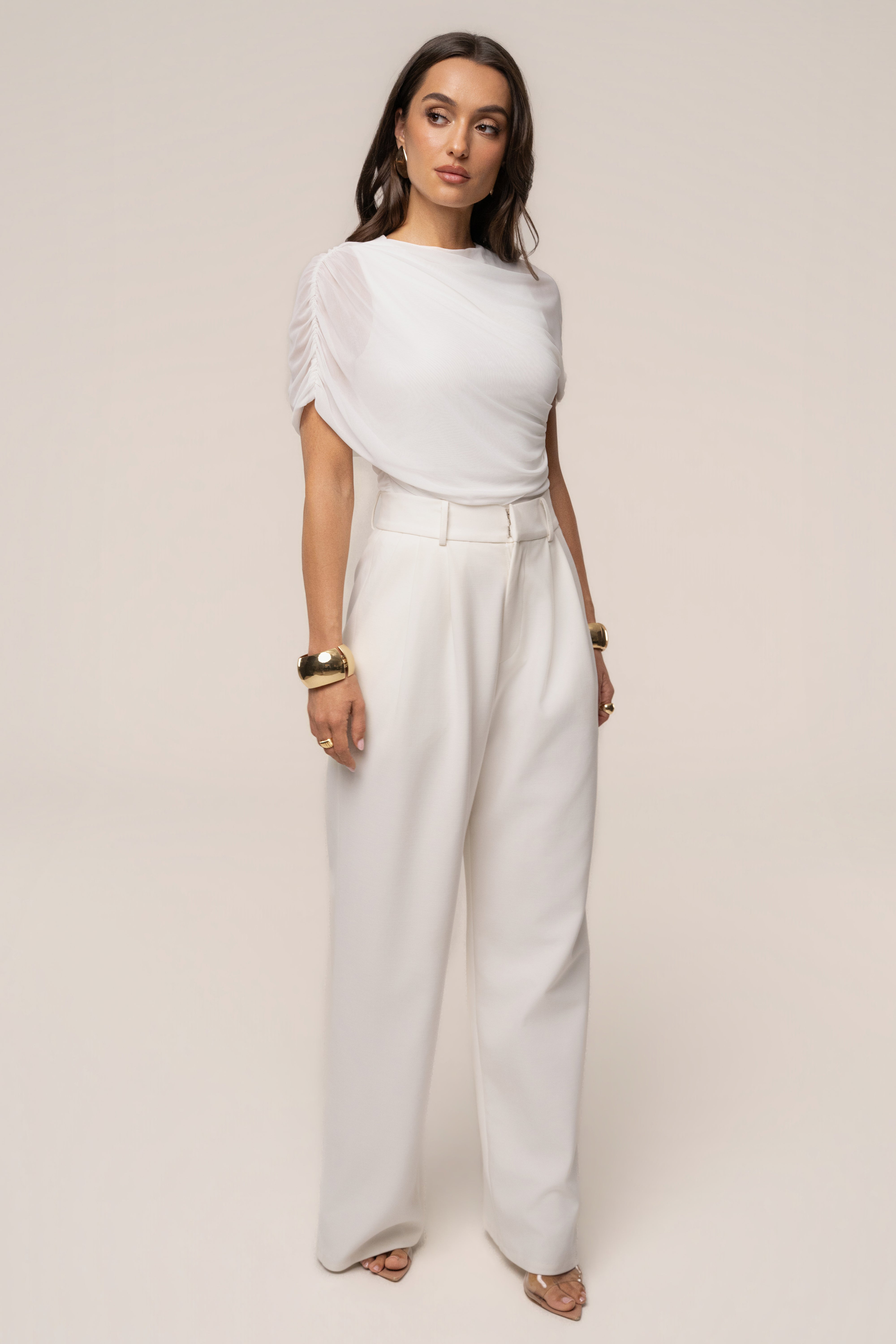 Ivory Marcella Ruched Top