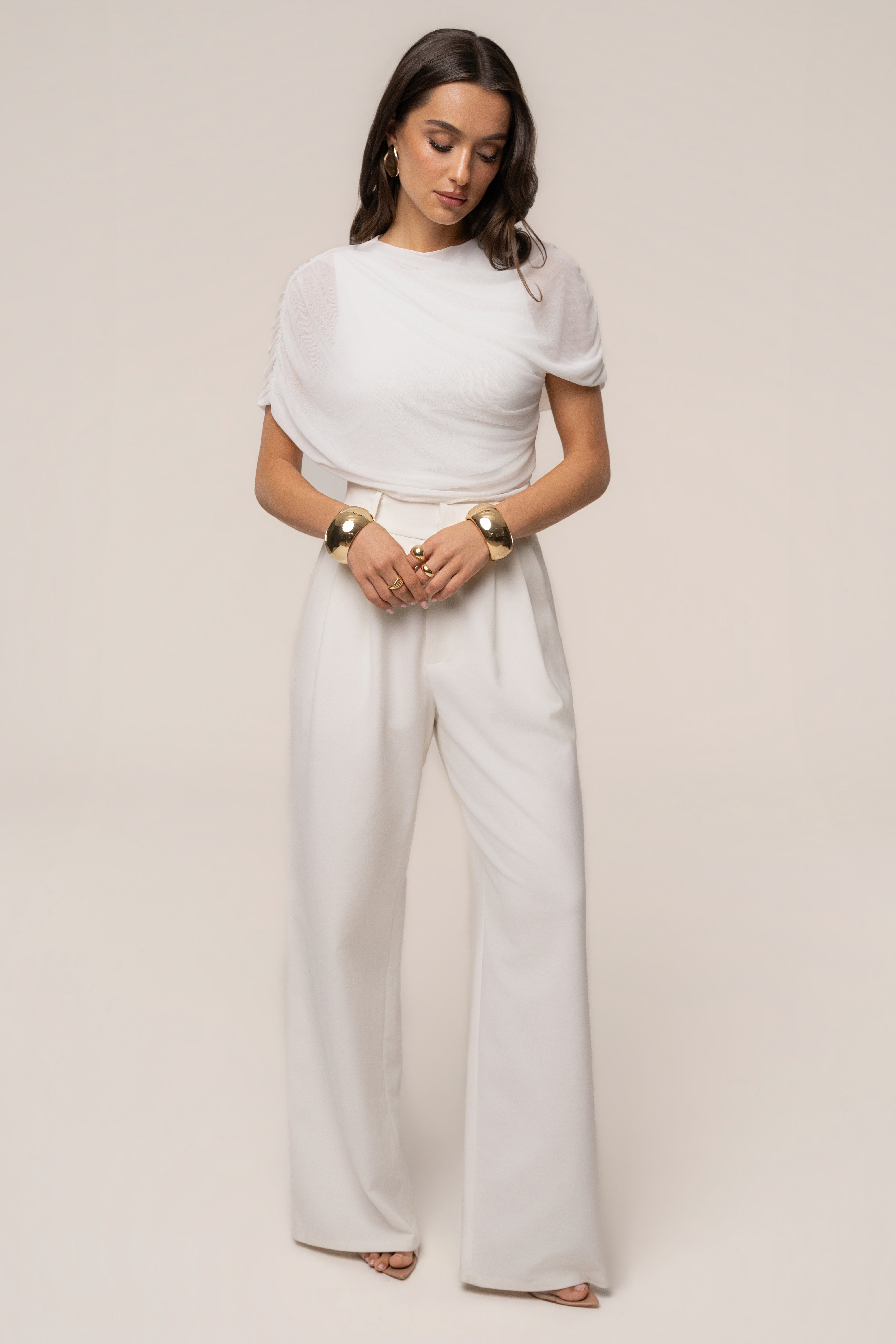 Ivory Marcella Ruched Top