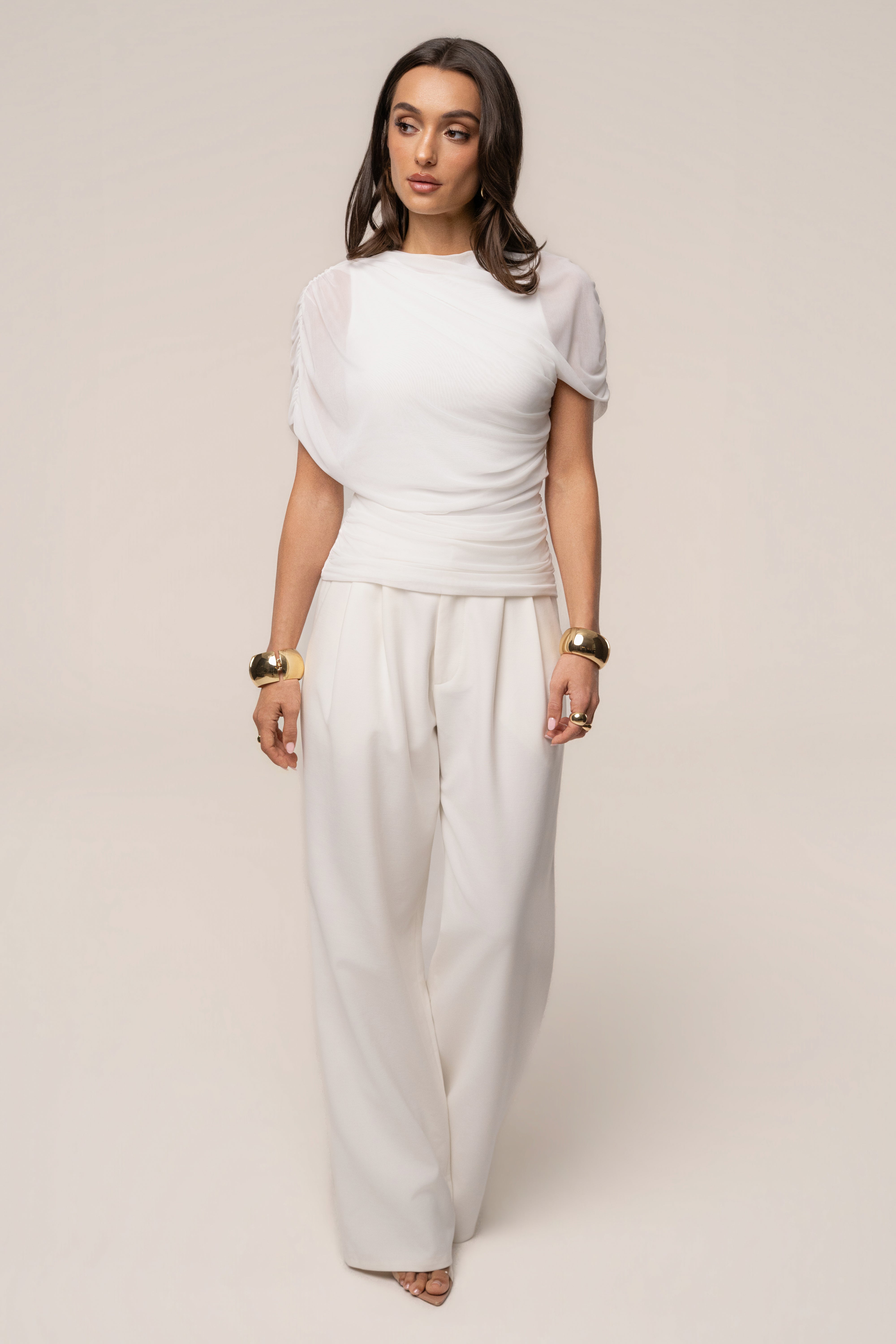 Ivory Marcella Ruched Top