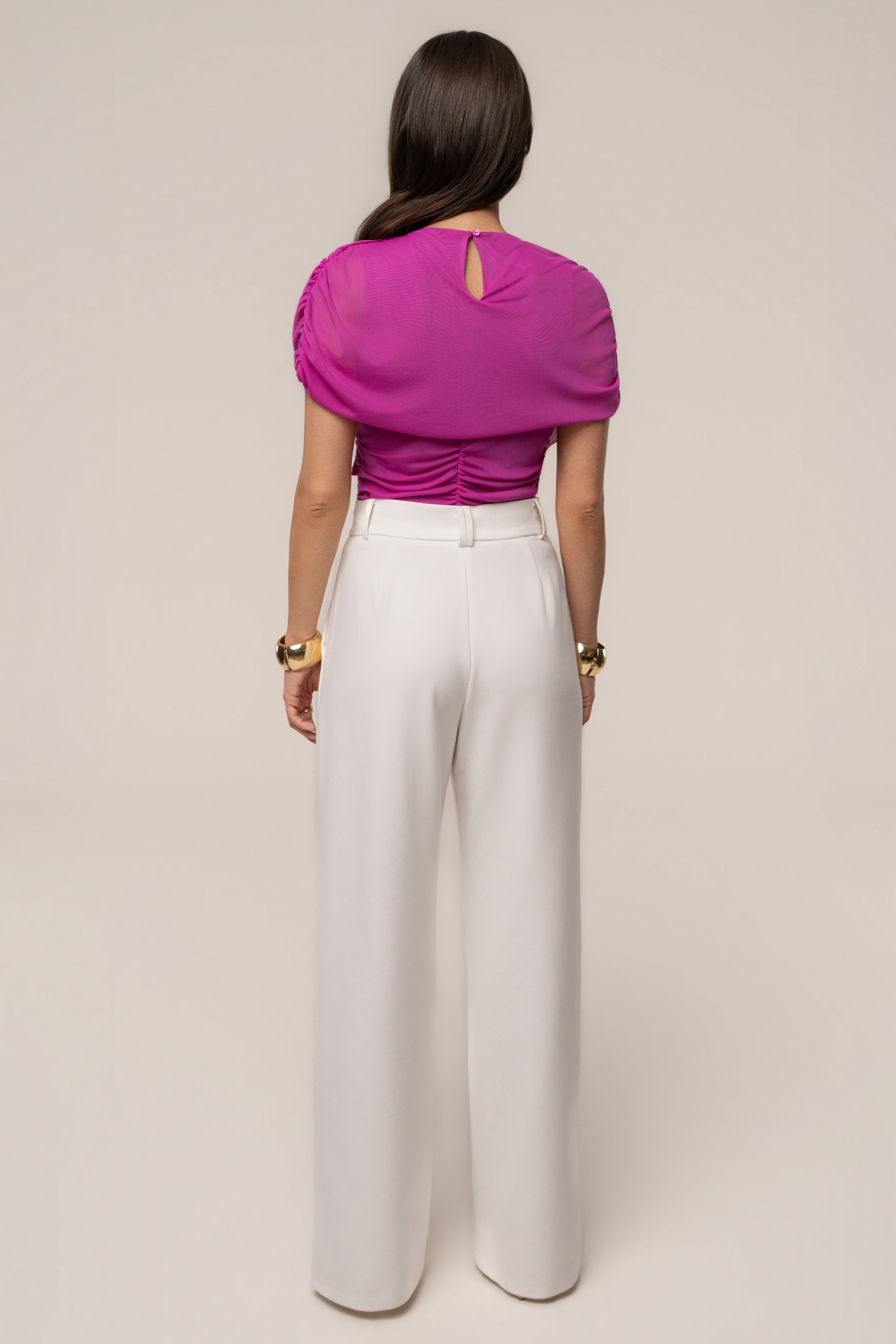 Magenta Marcella Ruched Top