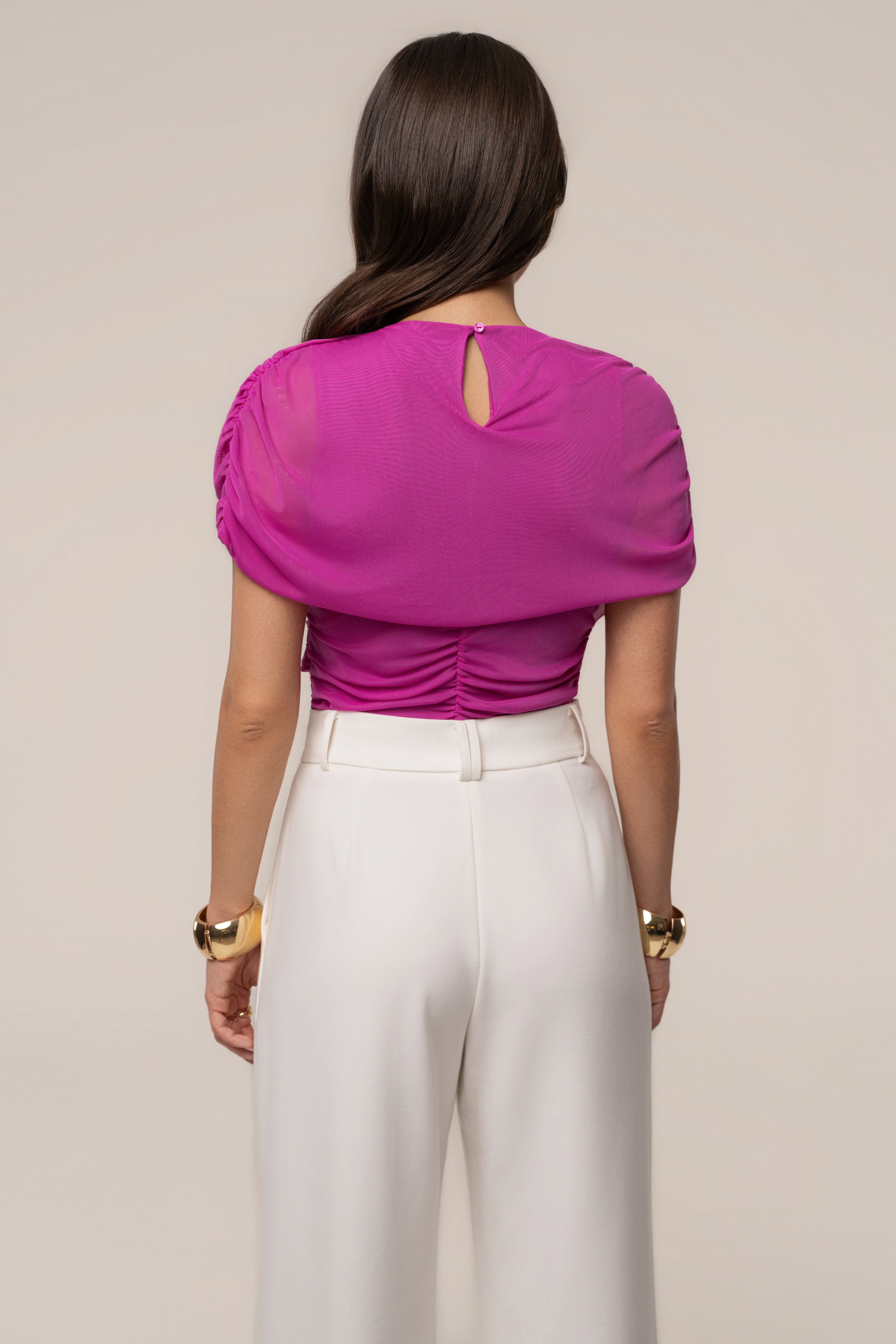 Magenta Marcella Ruched Top
