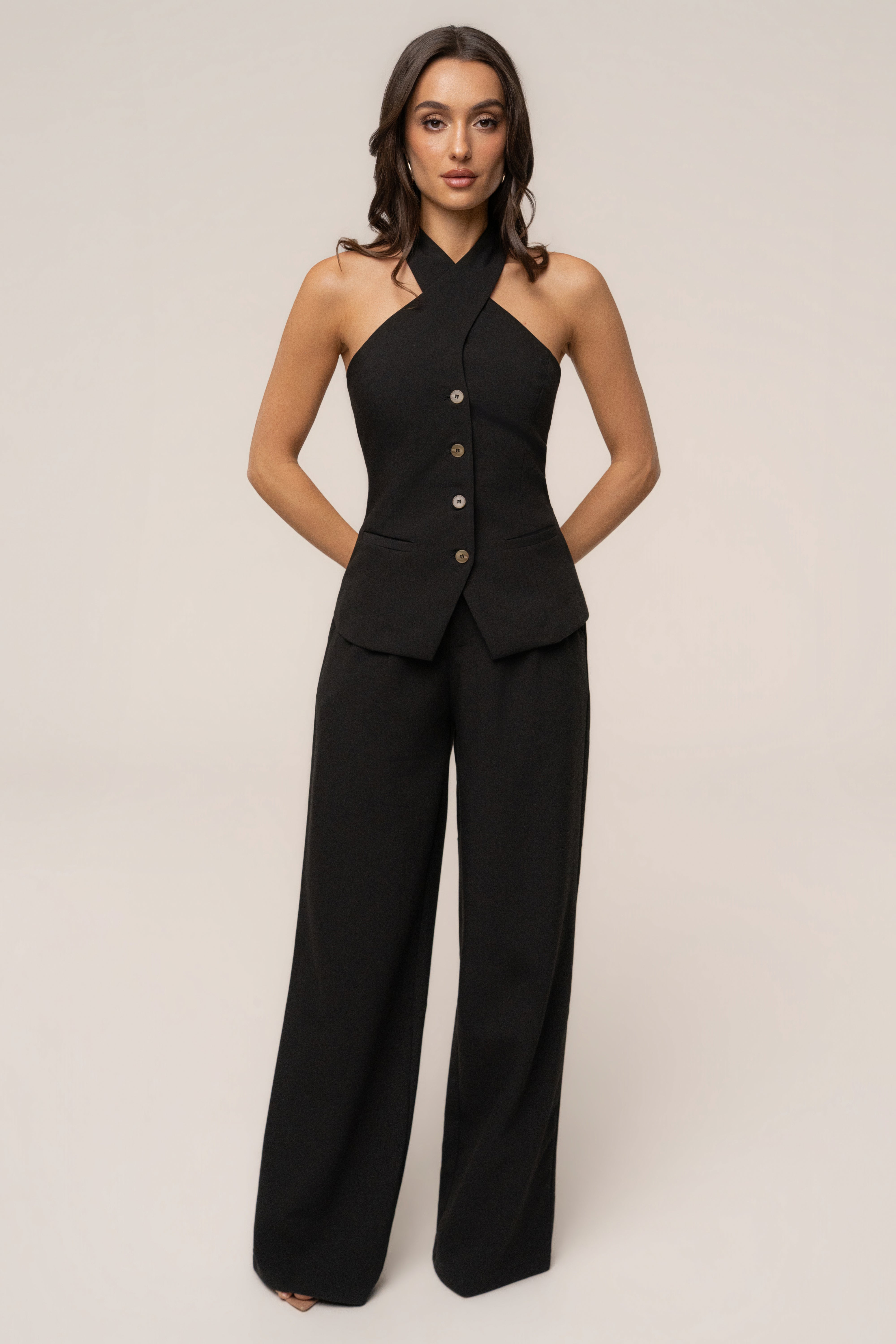 Black Fernanda Halter Top