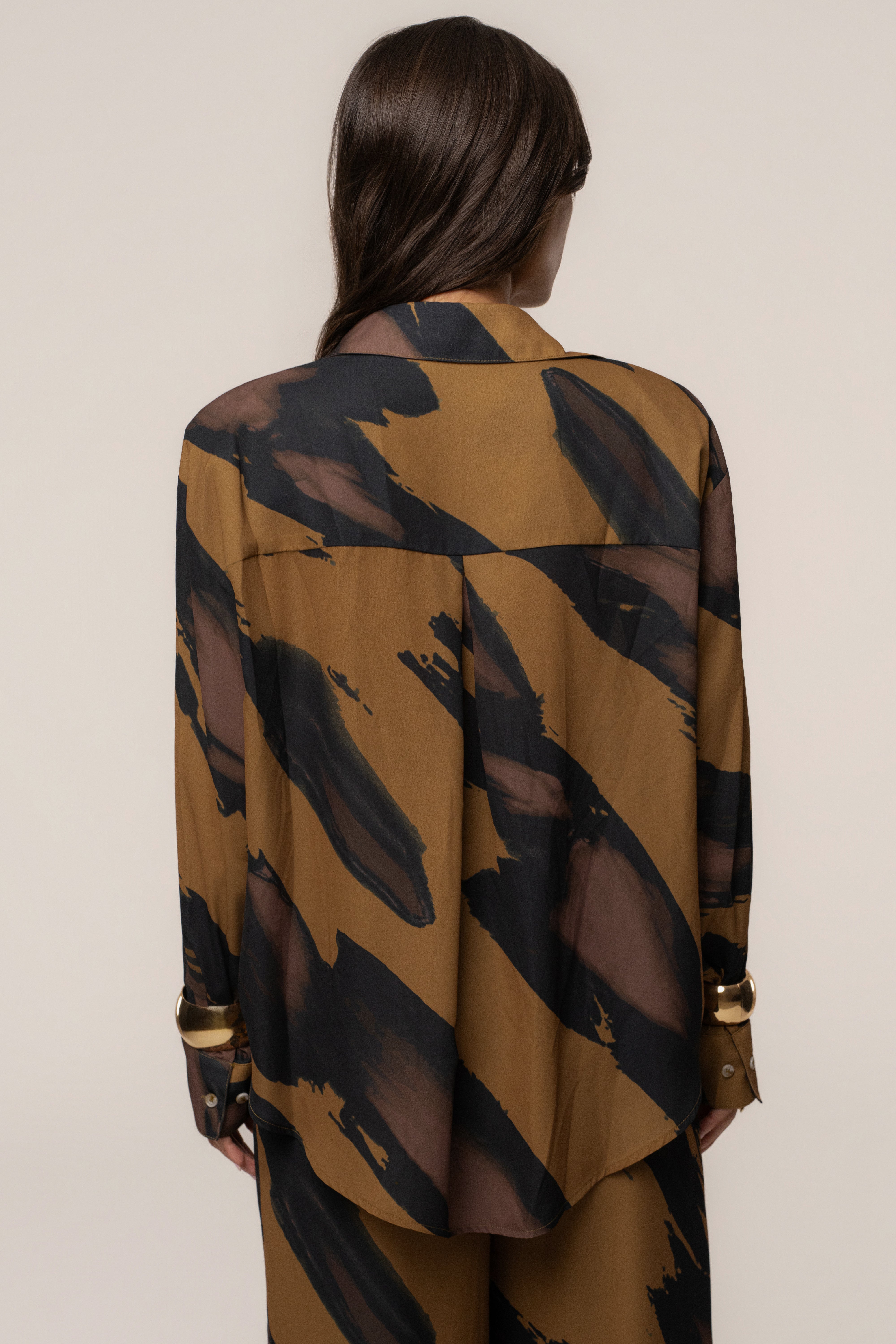 Gold Dusk Fierce Form Button-Down Shirt