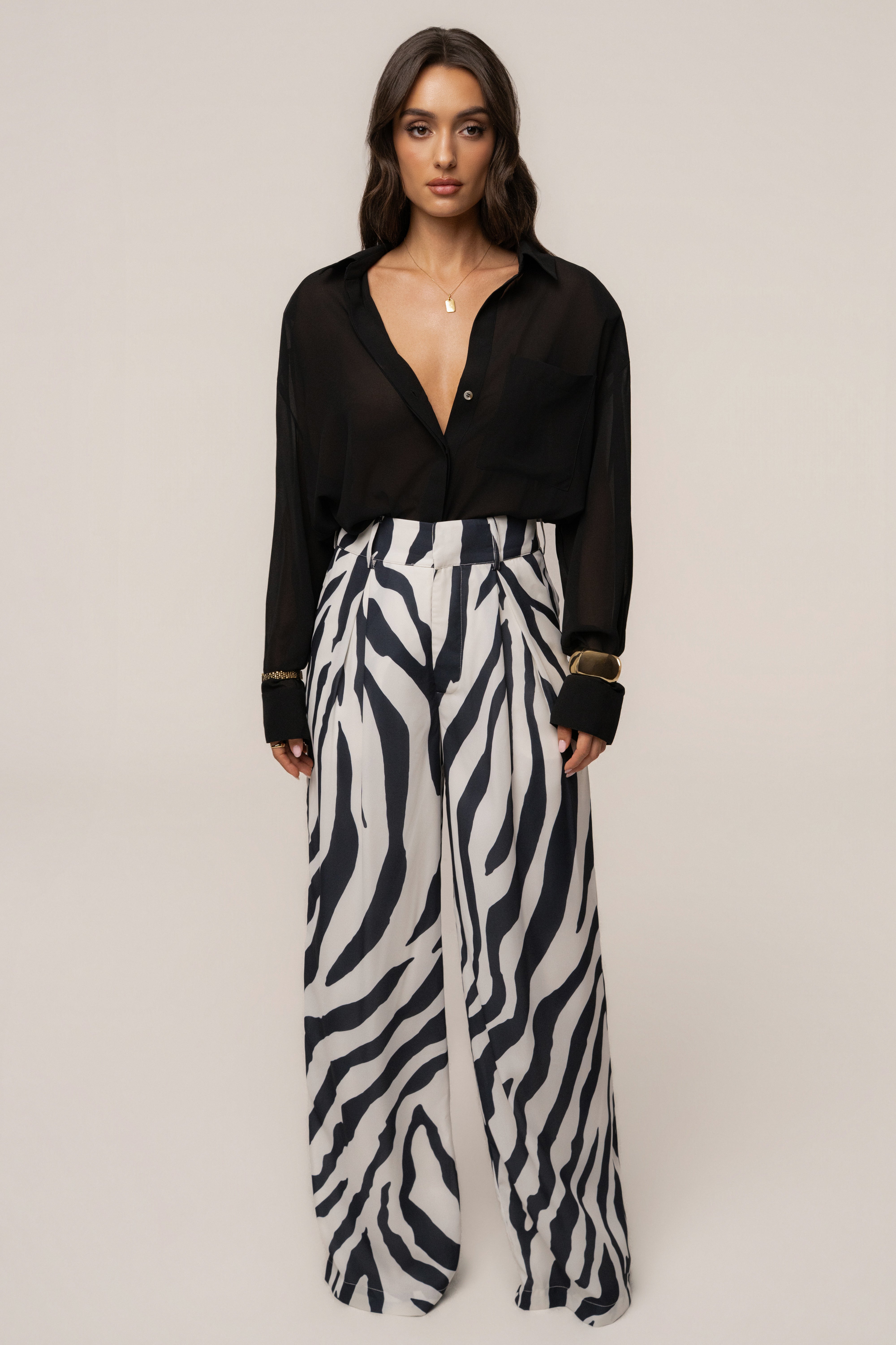 Black Fierce Form button-down shirt by JLUXLABEL, featuring a classic collar, long sleeves, and a sleek fitted design.