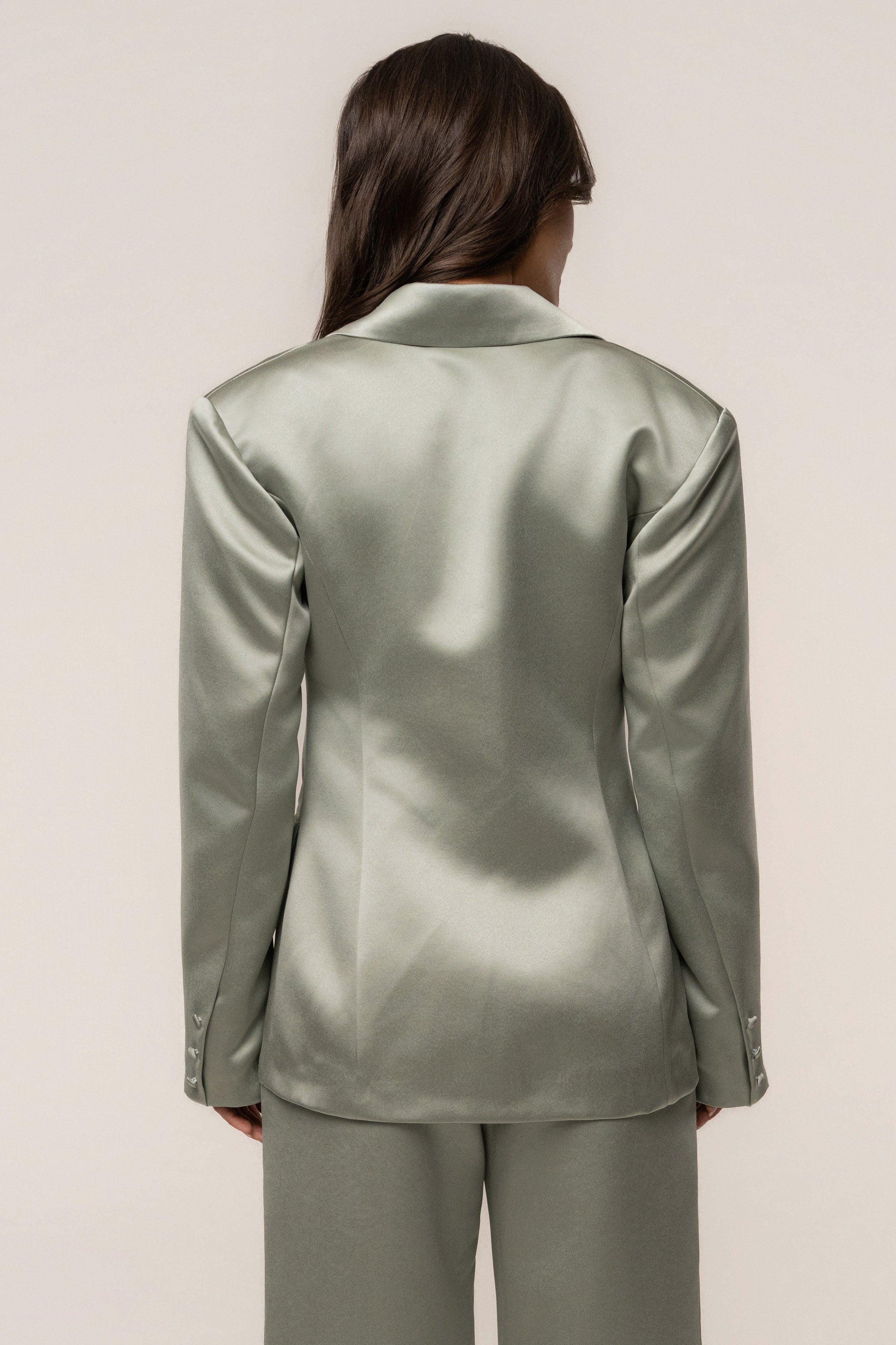 Sage Victoria Satin Blazer