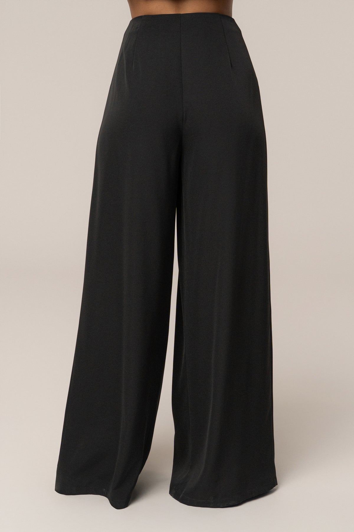 Black Summer Ease Wide Leg Pants - JLUXLABEL