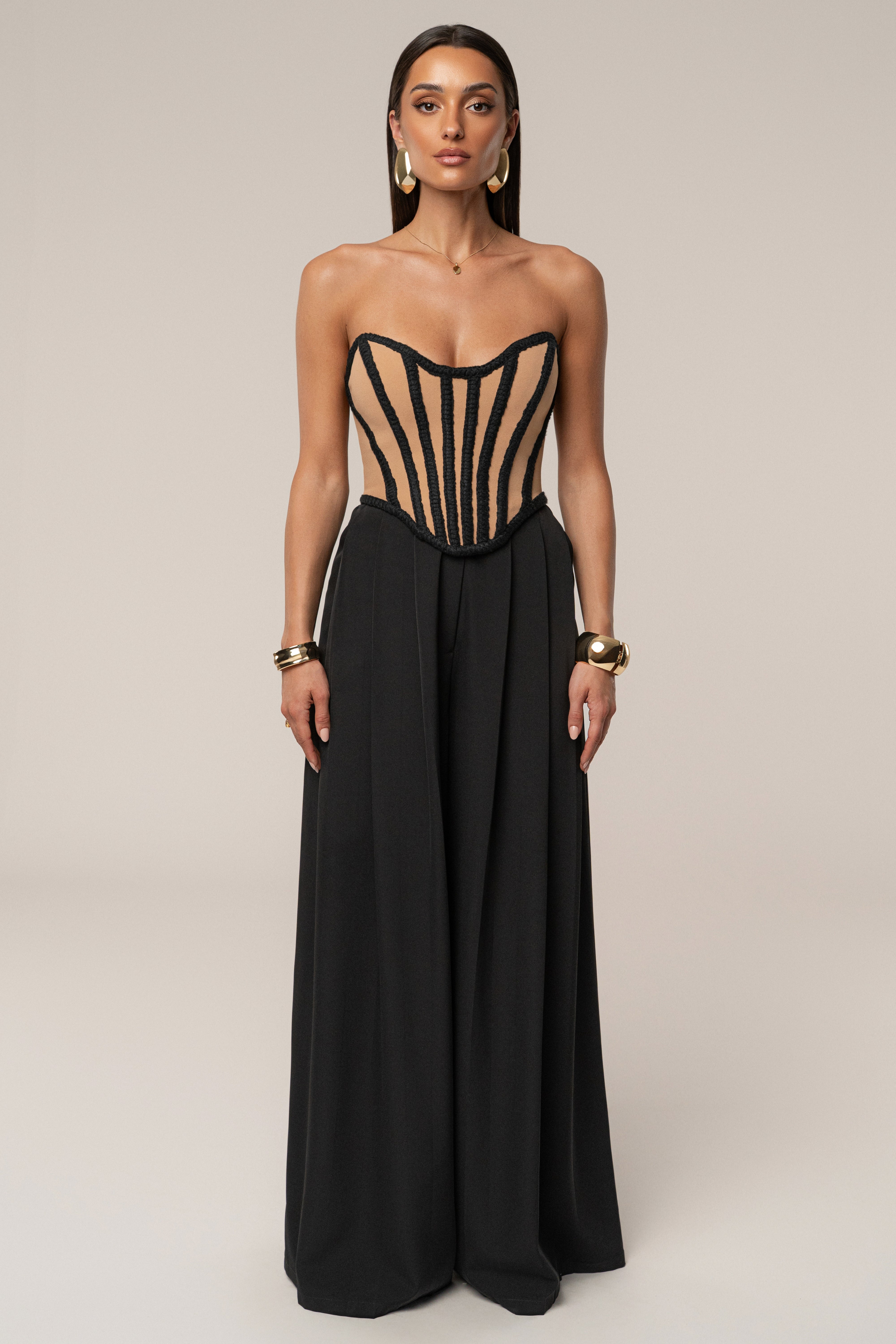 Black Cassis Braided Corset - JLUXLABEL