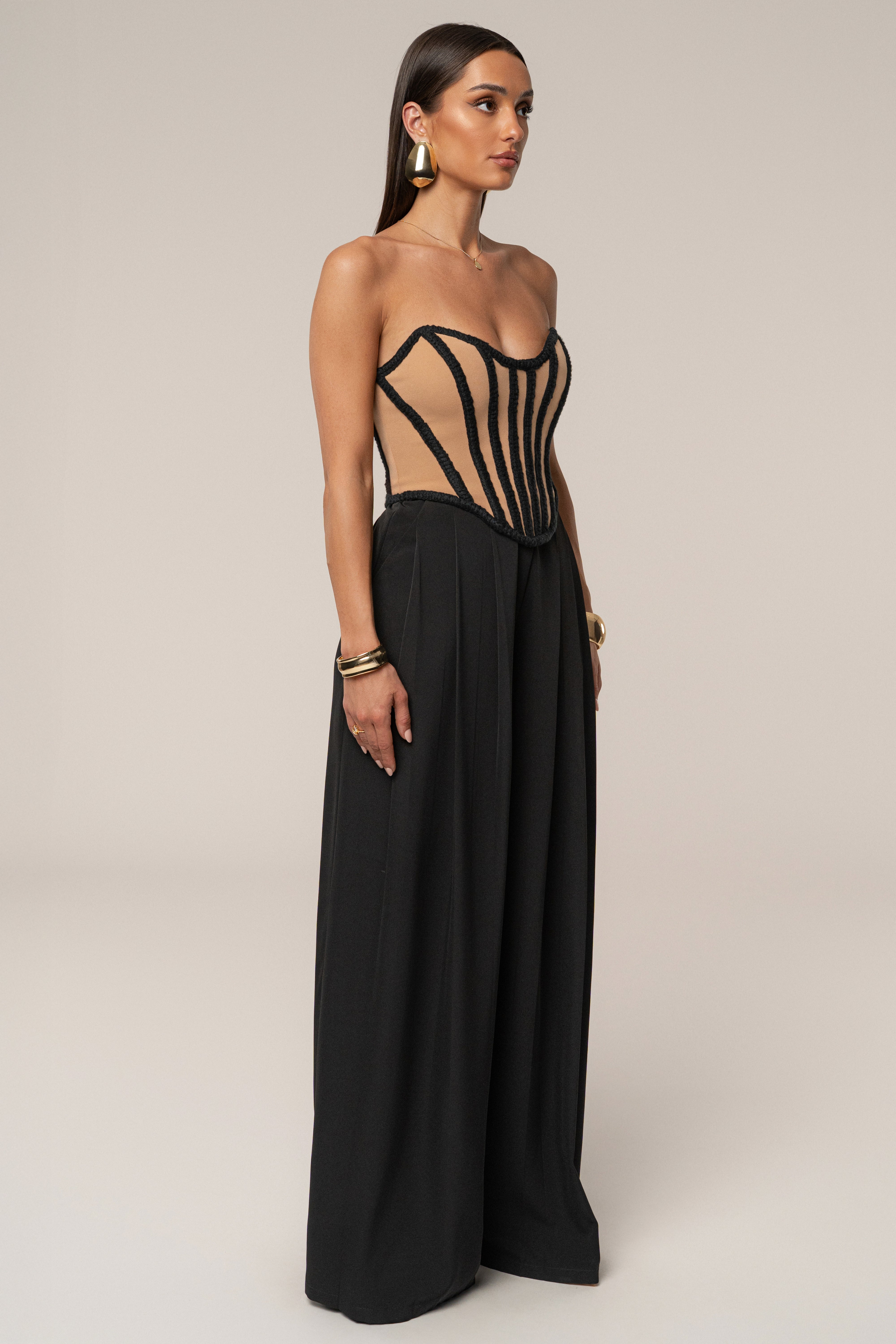 Black Cassis Braided Corset - JLUXLABEL