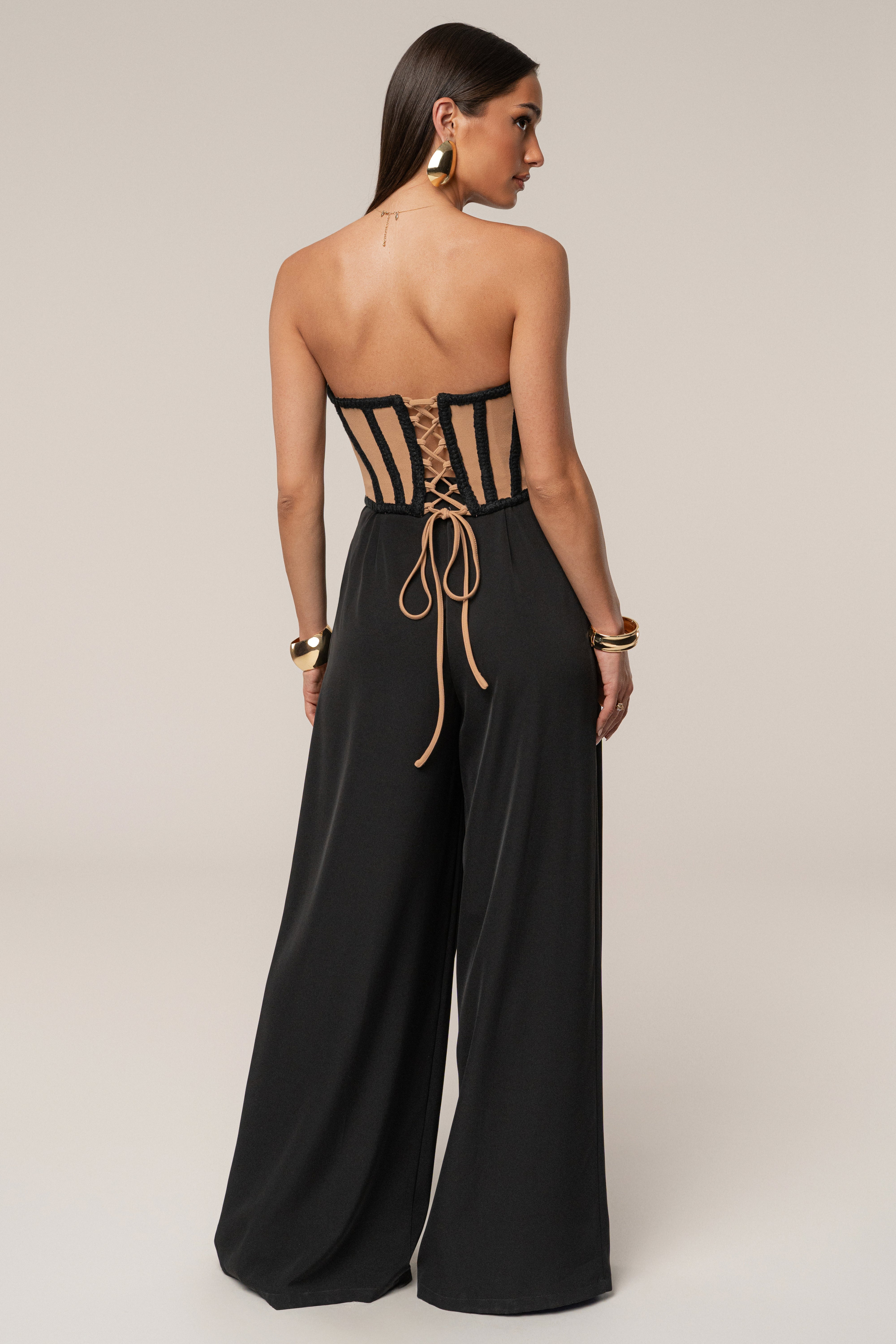 Black Cassis Braided Corset - JLUXLABEL