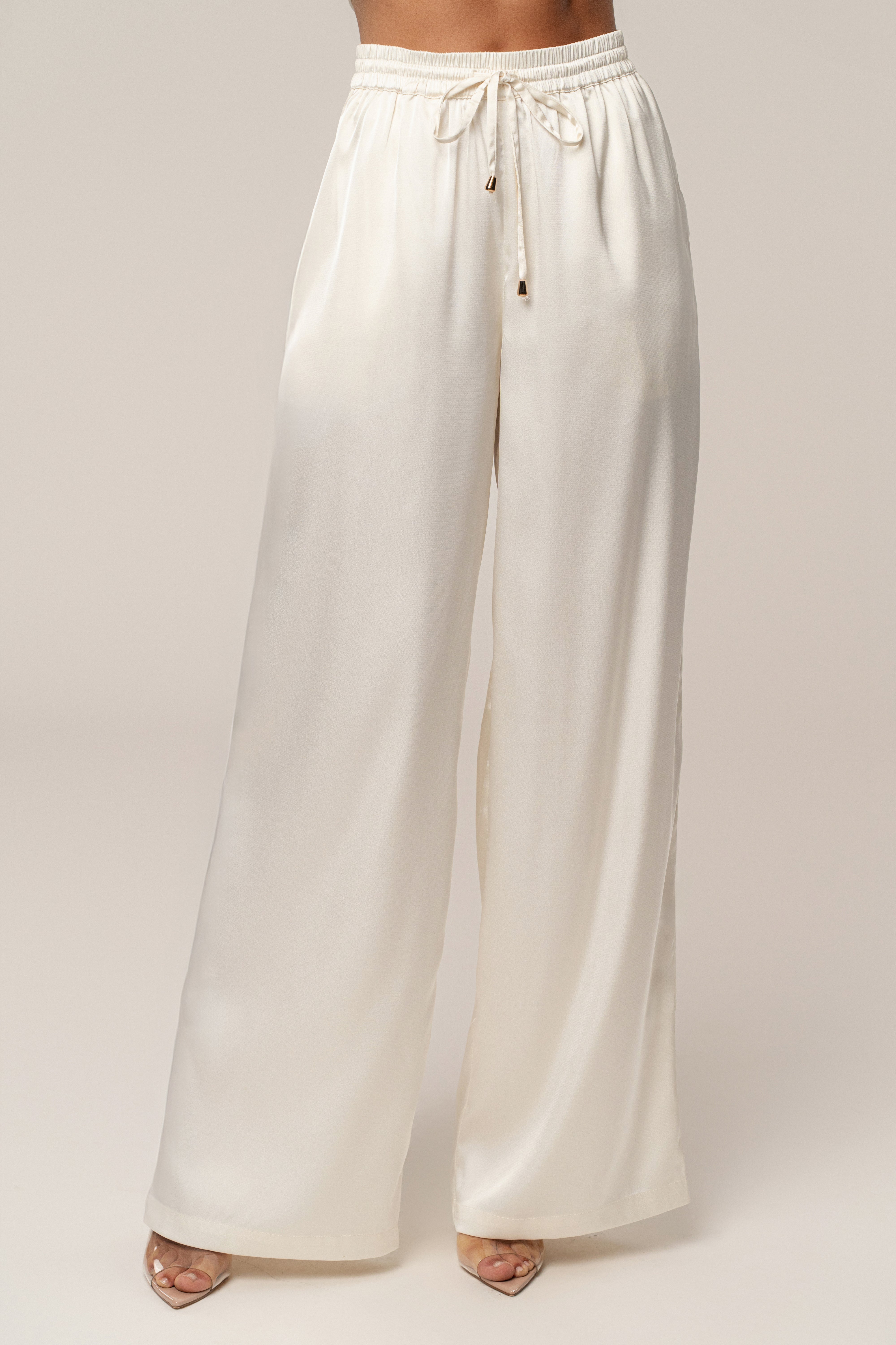 Ivory Sunny Day Drawstring Pants - JLUXLABEL