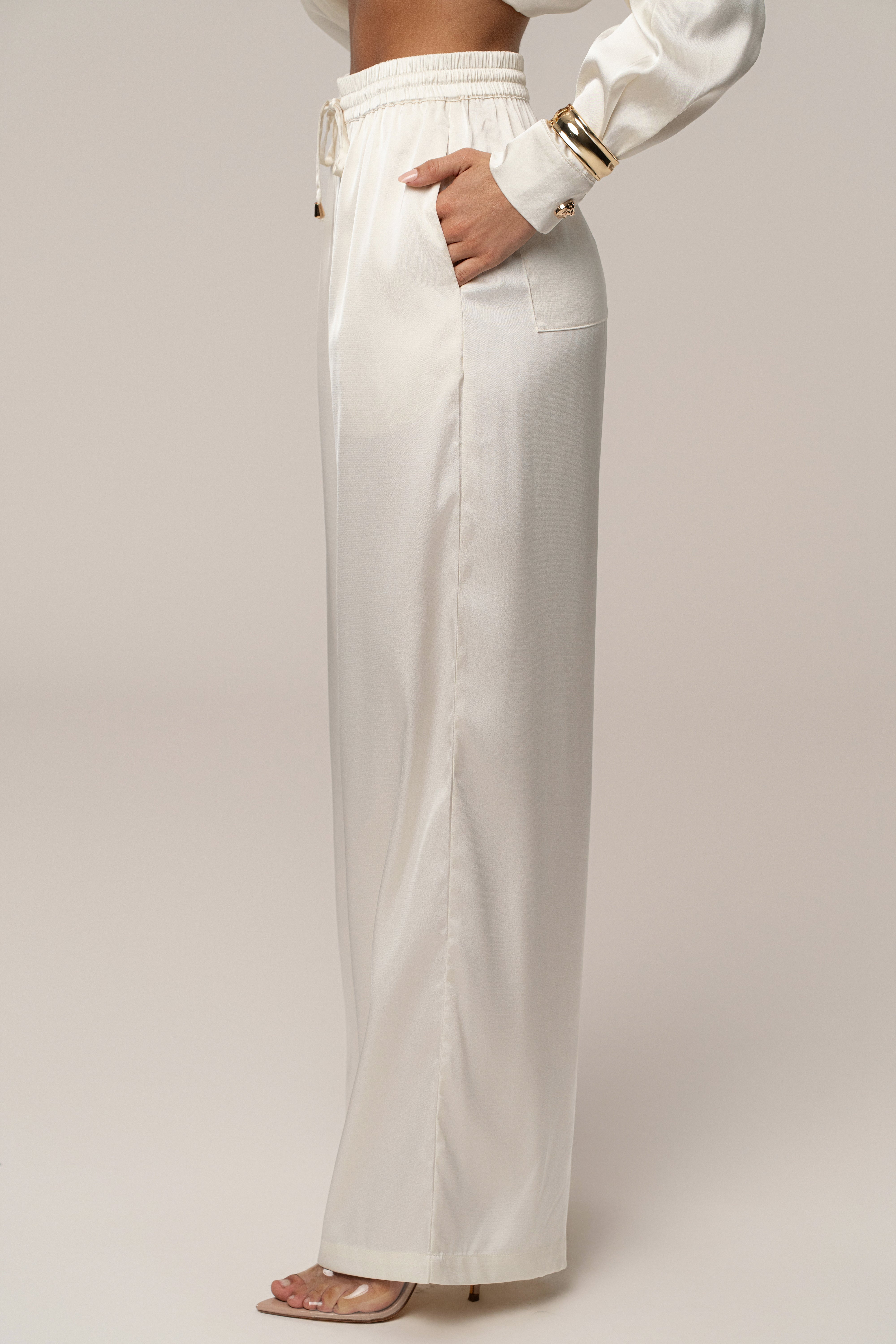 Ivory Sunny Day Drawstring Pants - JLUXLABEL