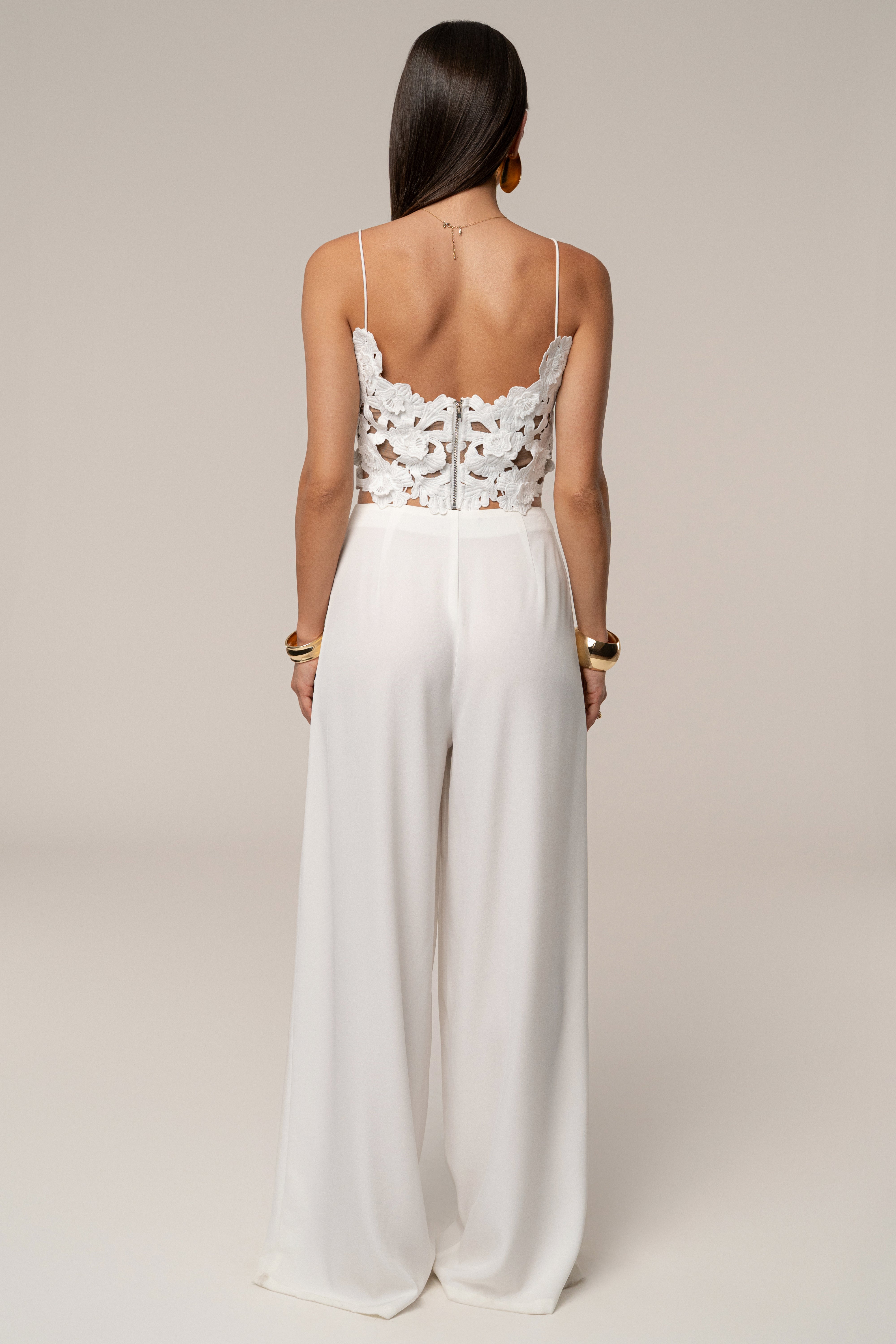 White Anahi Embroidered Top - JLUXLABEL