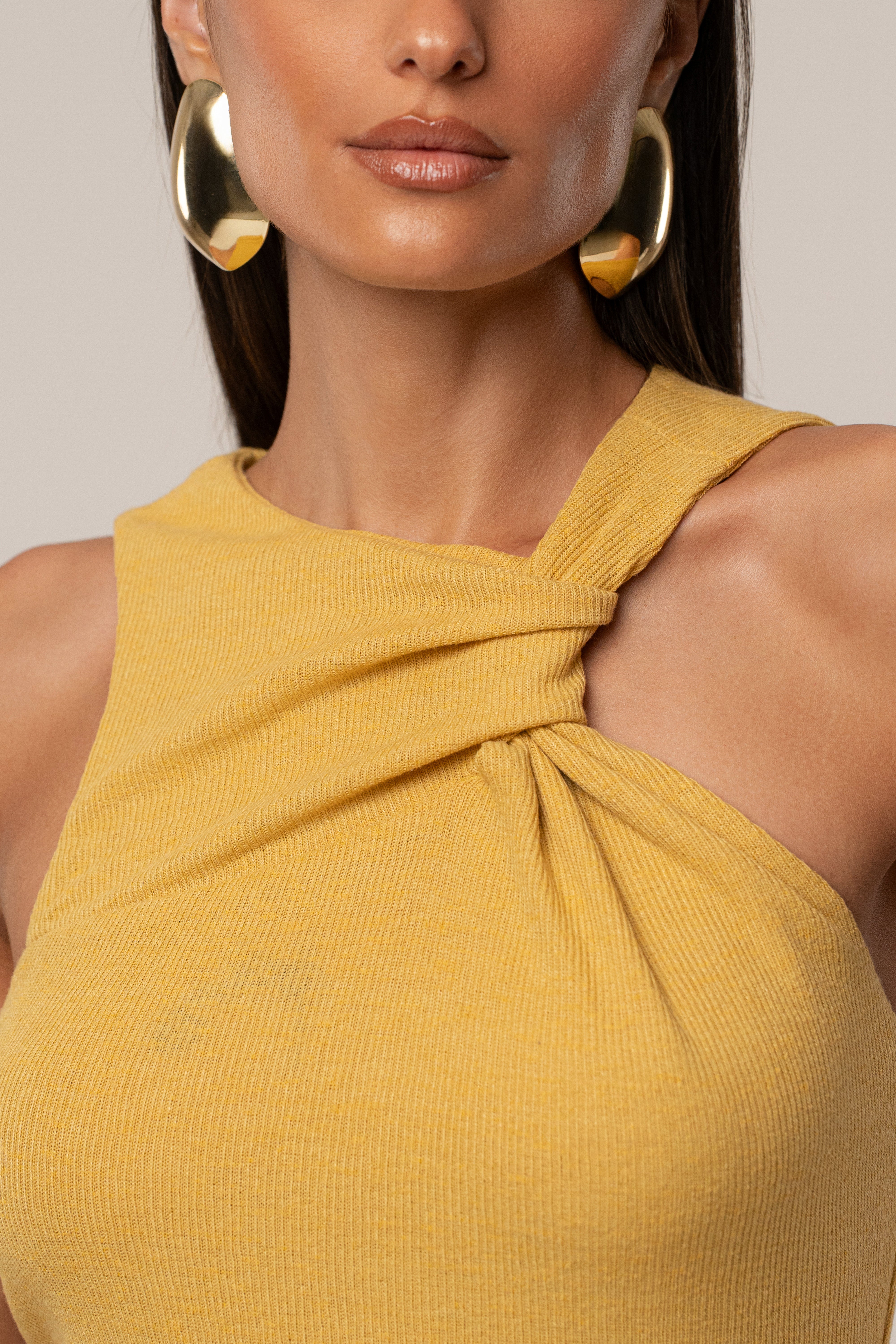 Yellow Alessia Knit Maxi Dress - JLUXLABEL