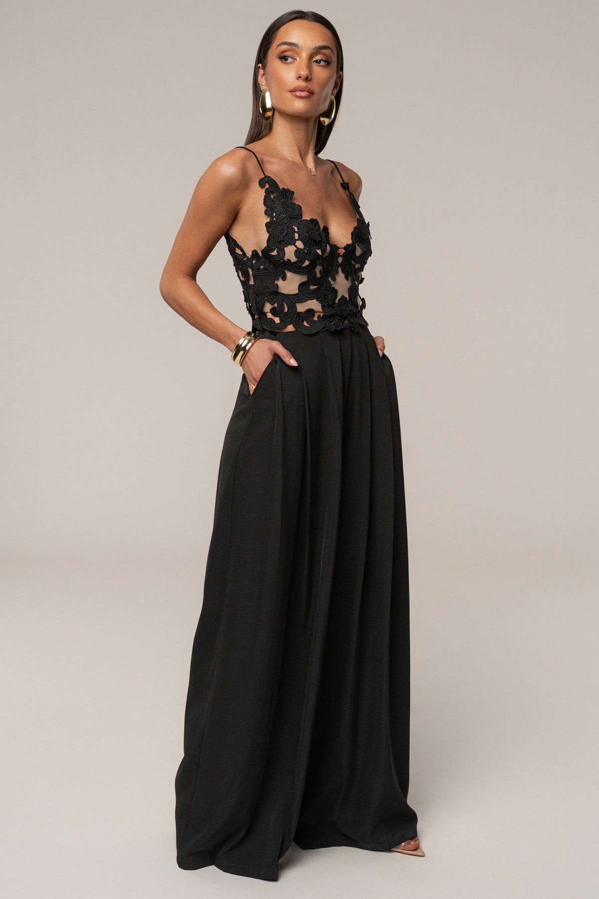 Black Summer Ease Wide Leg Pants - JLUXLABEL
