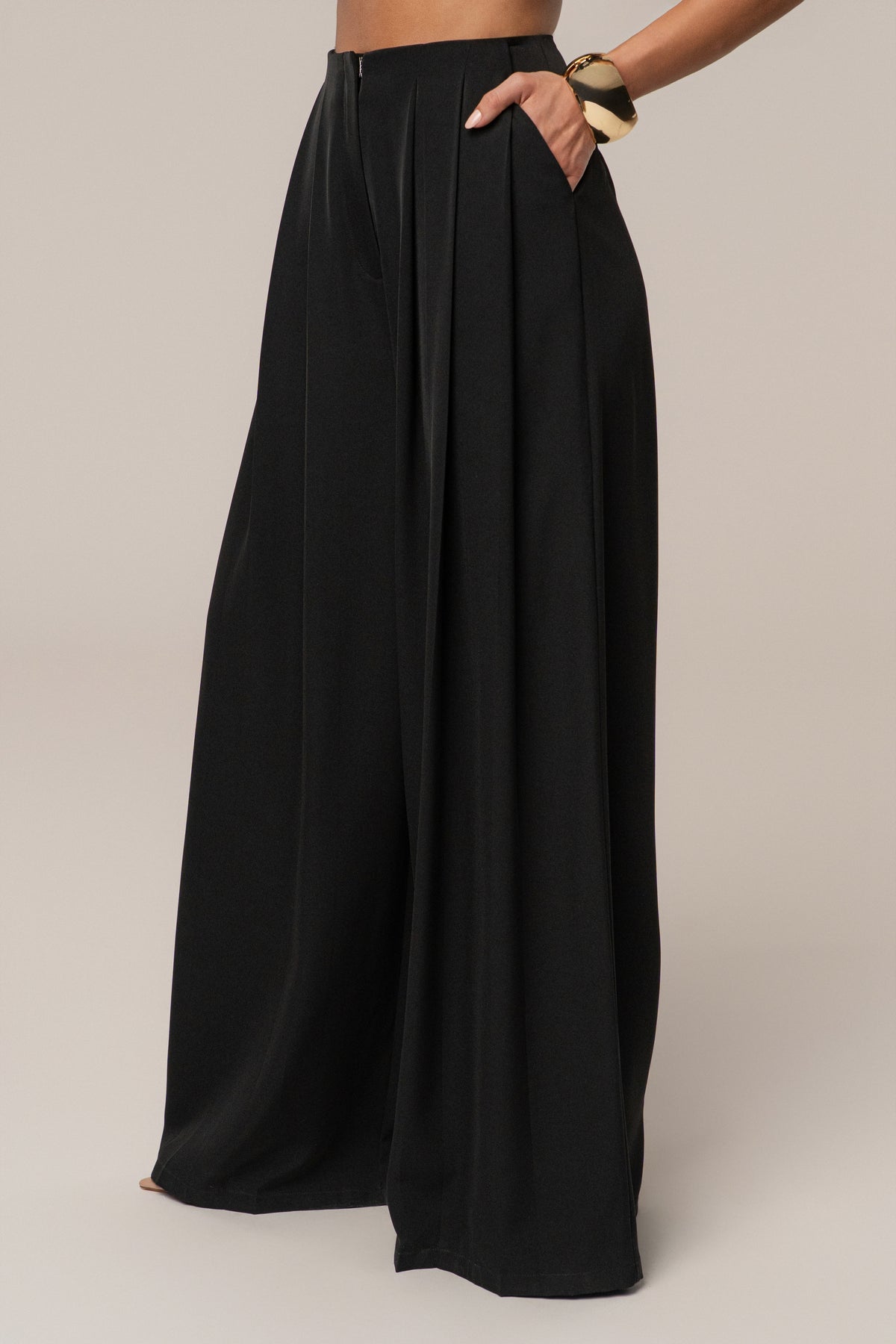 Black Summer Ease Wide Leg Pants - JLUXLABEL