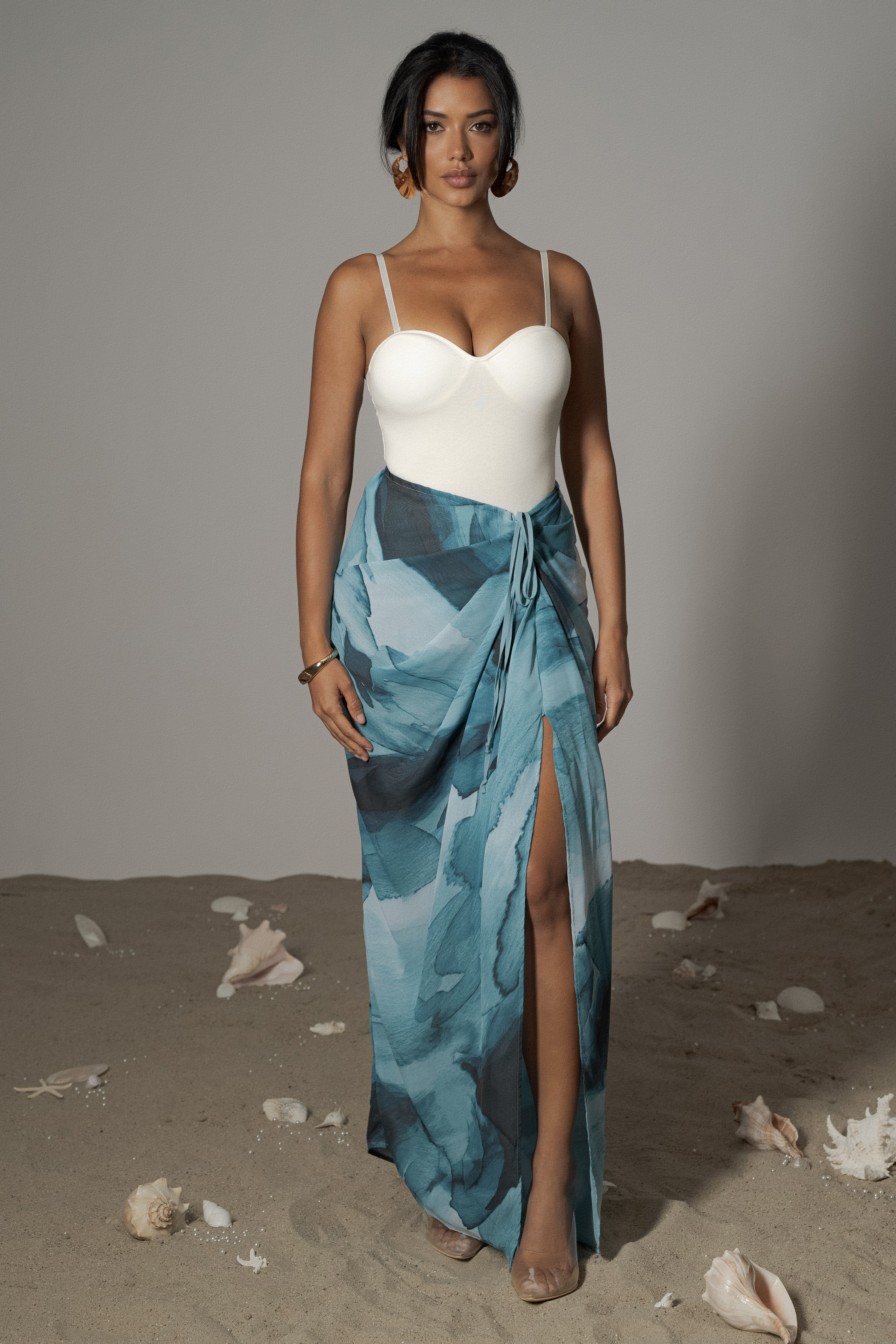 Blue print Noelia Printed Skirt - JLUXLABEL