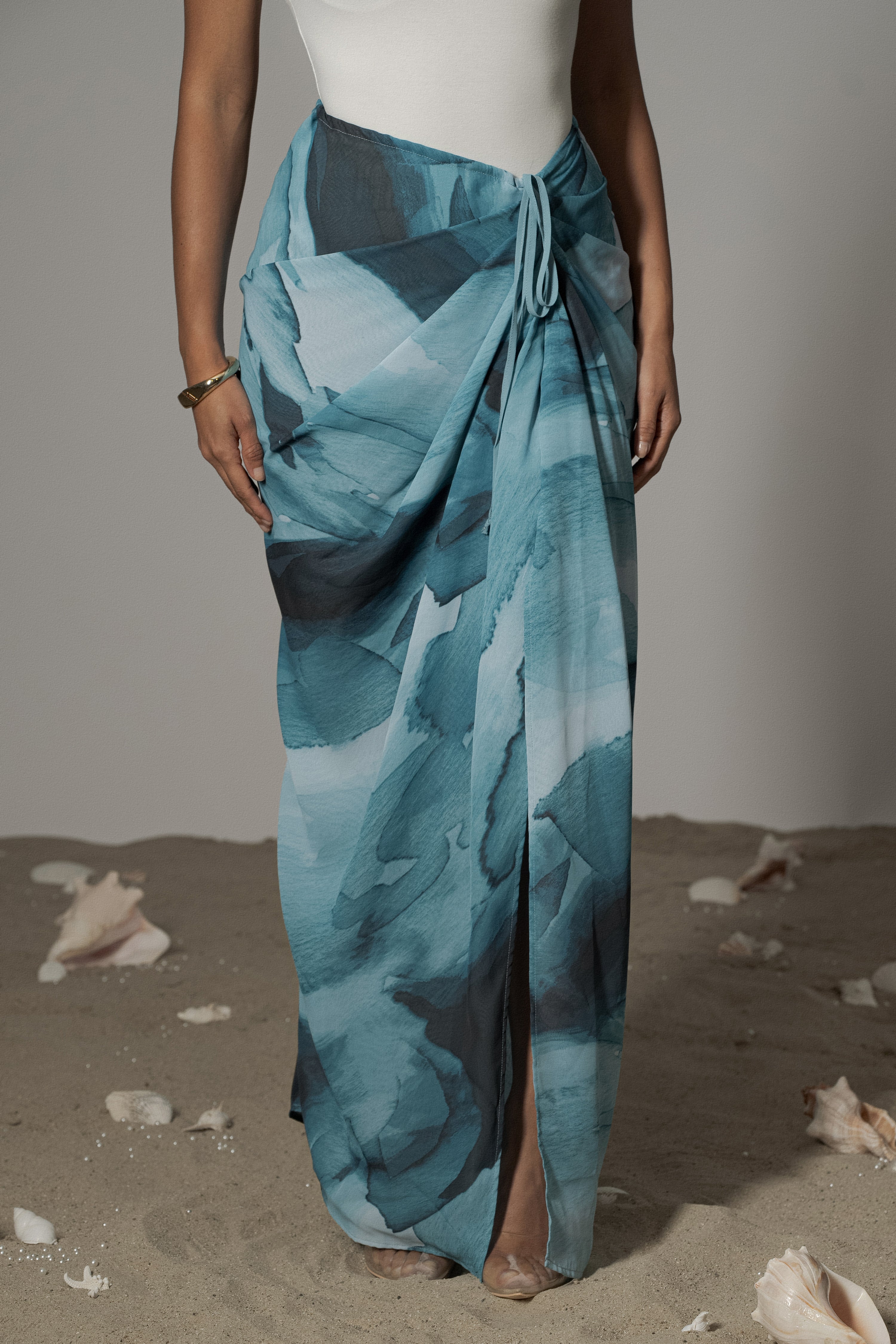 Blue print Noelia Printed Skirt - JLUXLABEL