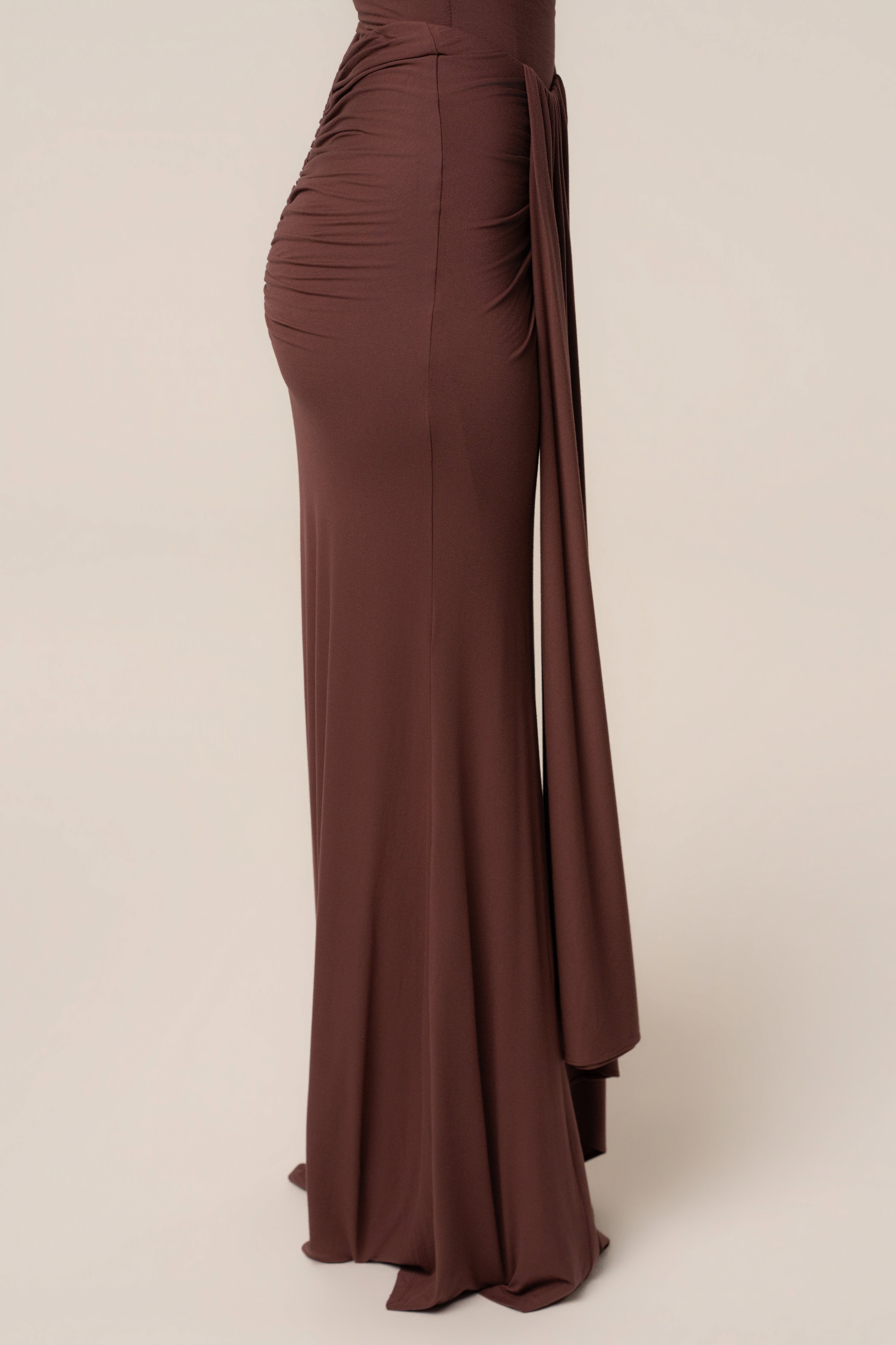 Brown Coastal multi skirt set from JLUXLABEL featuring a stylish layered design and matching top, perfect for casual or beachwear.