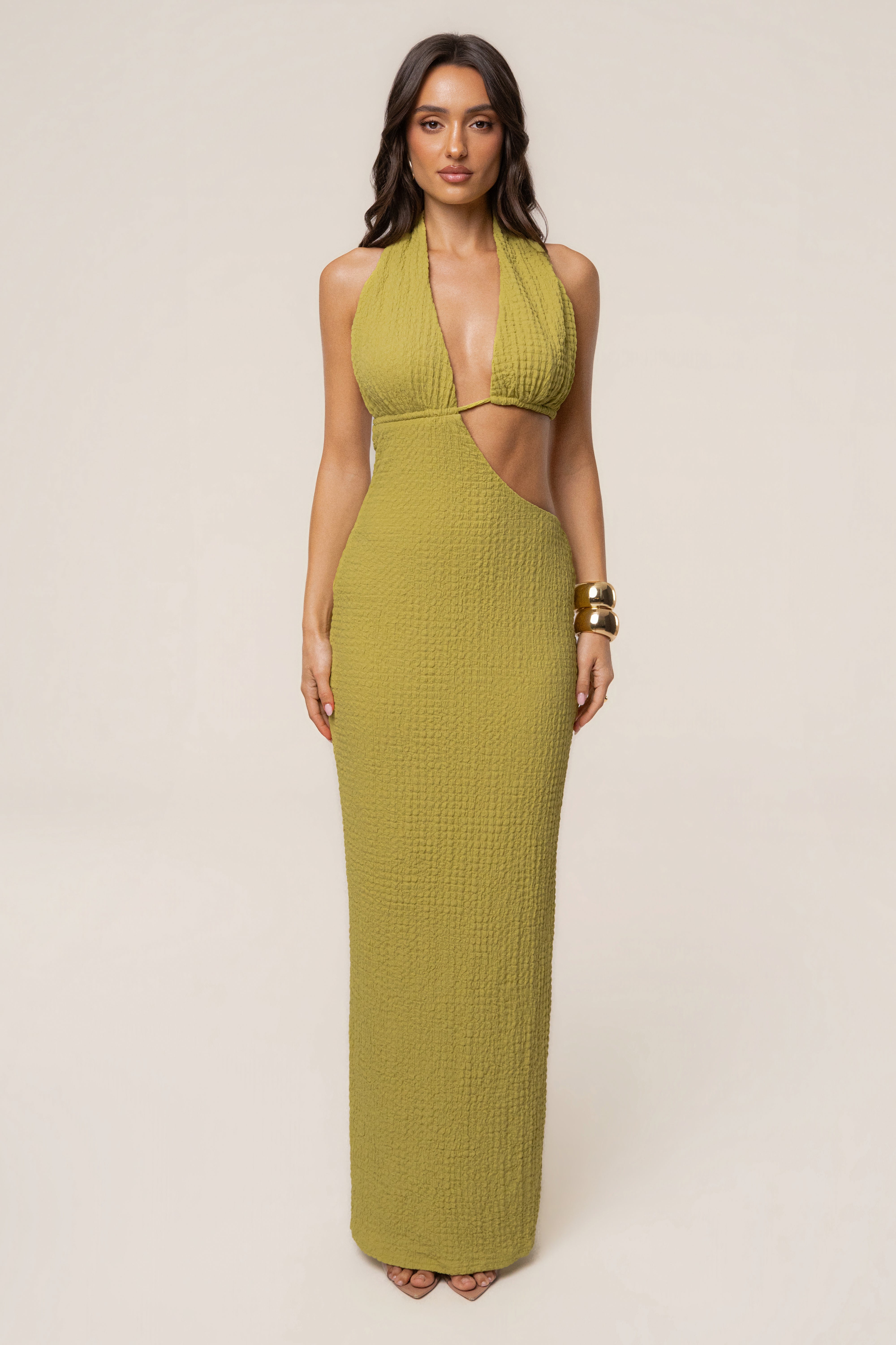 Lime Sculpted Ease Maxi Dress
