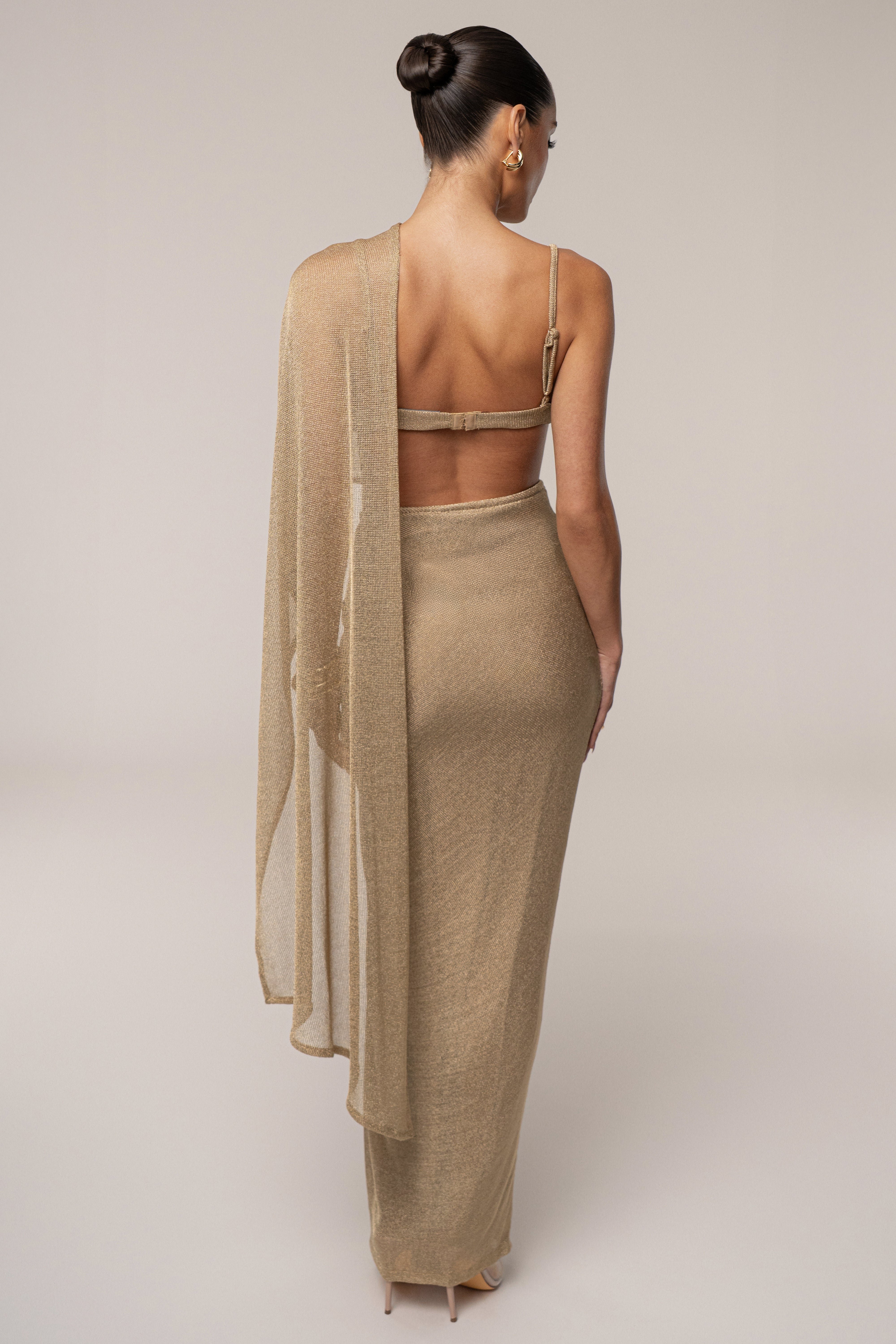Gold Nocturne Draped Top - JLUXLABEL