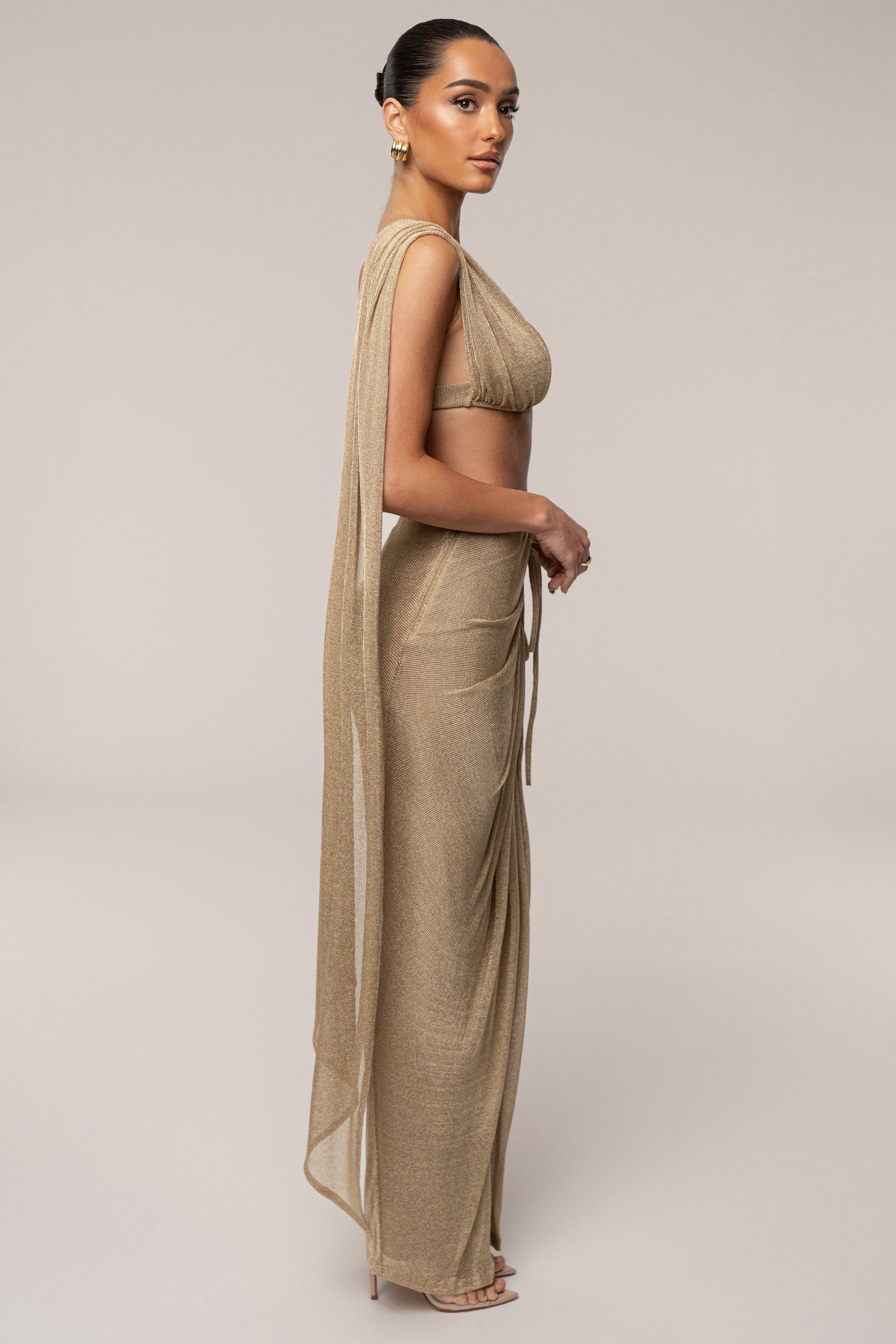 Gold Nocturne Draped Top - JLUXLABEL