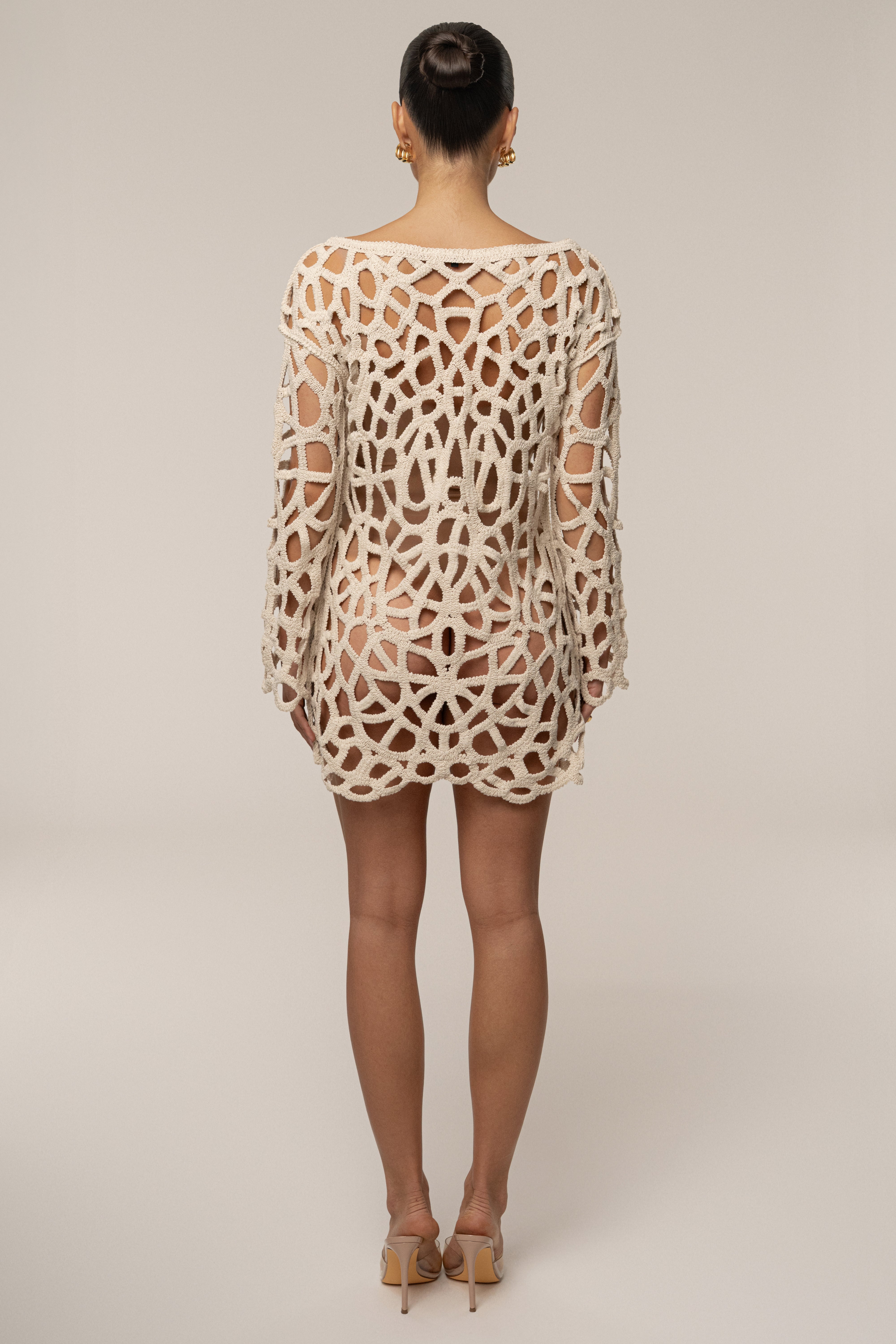 Ecru Seaside Crochet Cover Up - JLUXLABEL