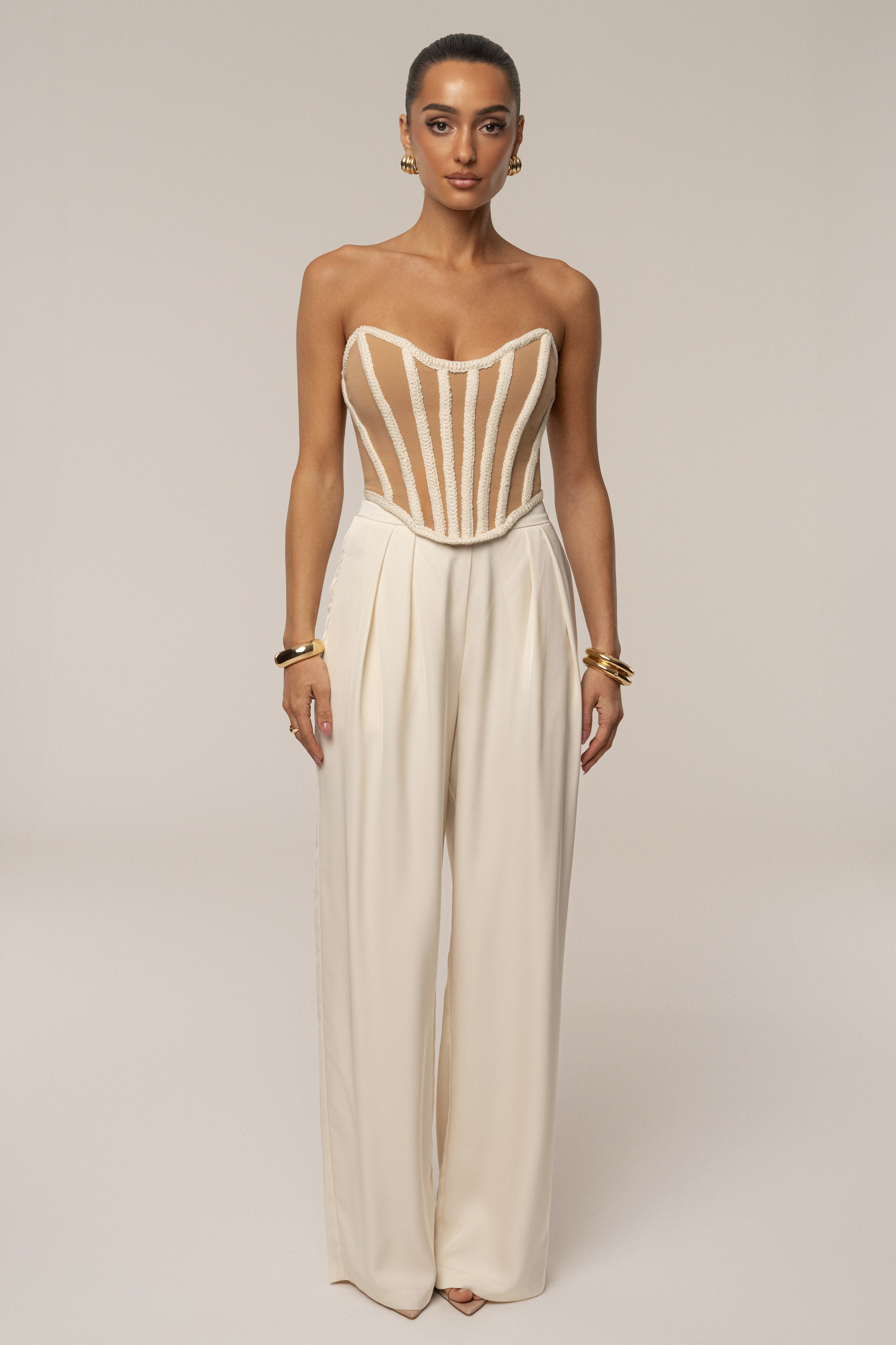 Ivory Cassis Braided Corset - JLUXLABEL