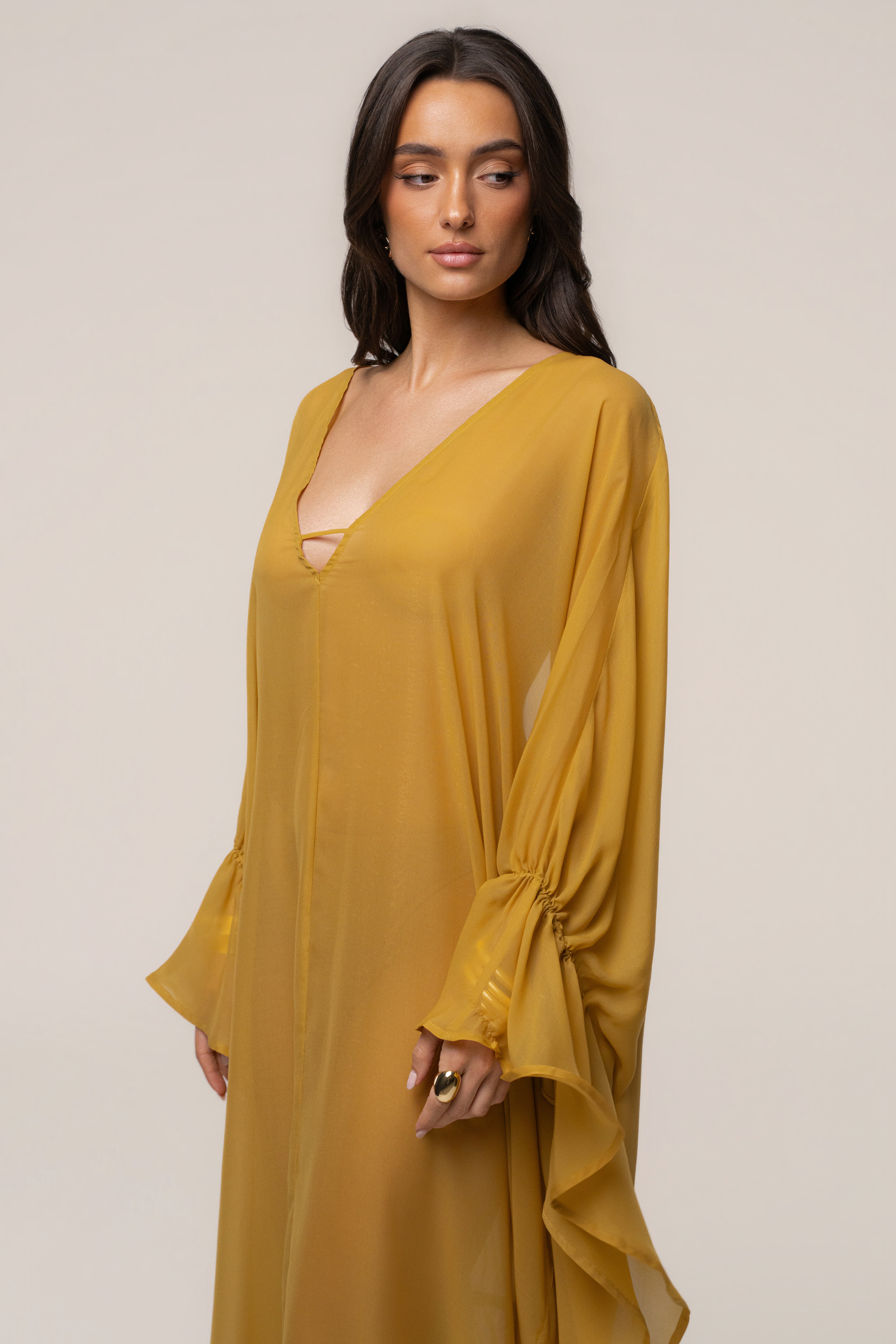 Cache-maillot transparent moutarde sienne