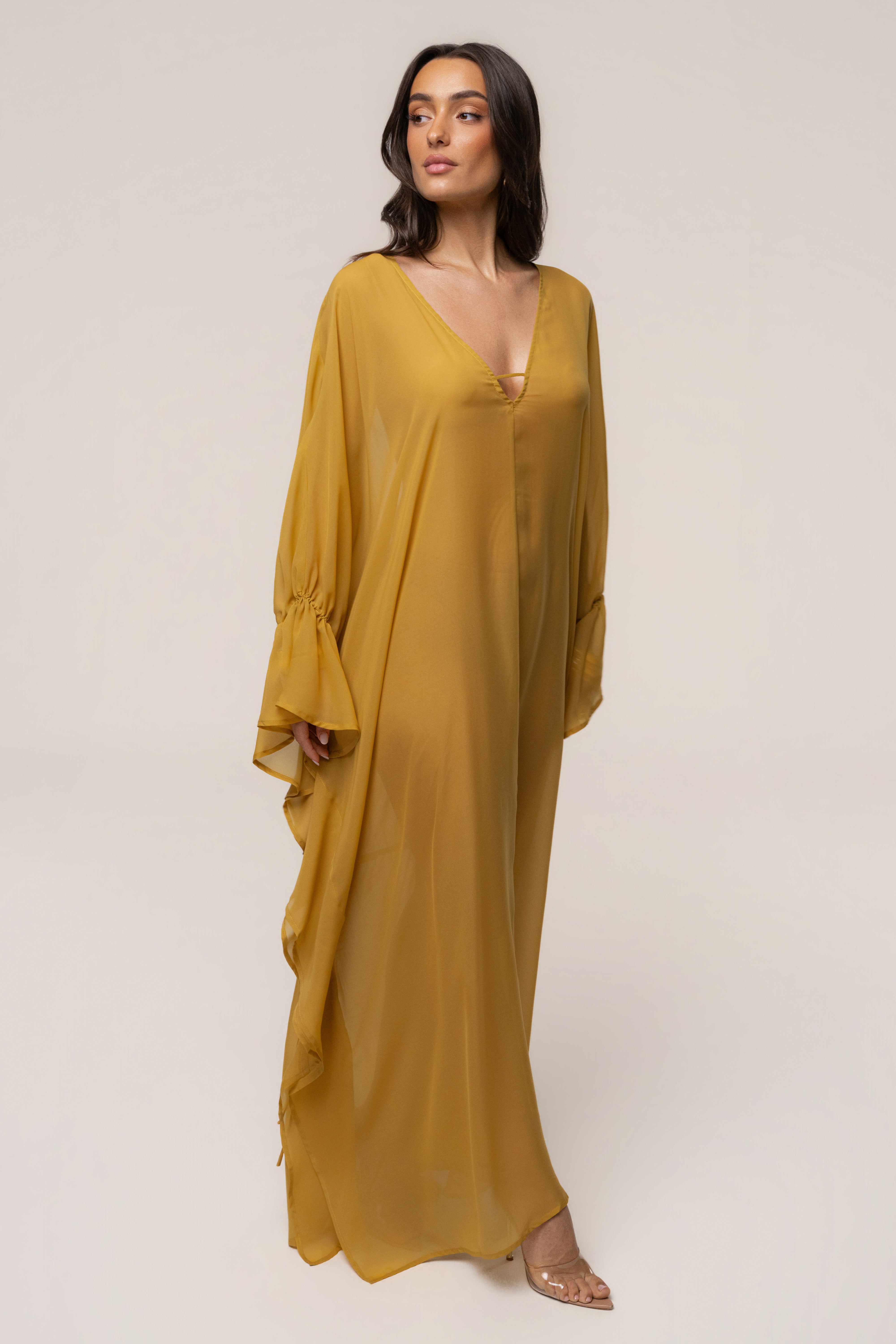 Cache-maillot transparent moutarde sienne