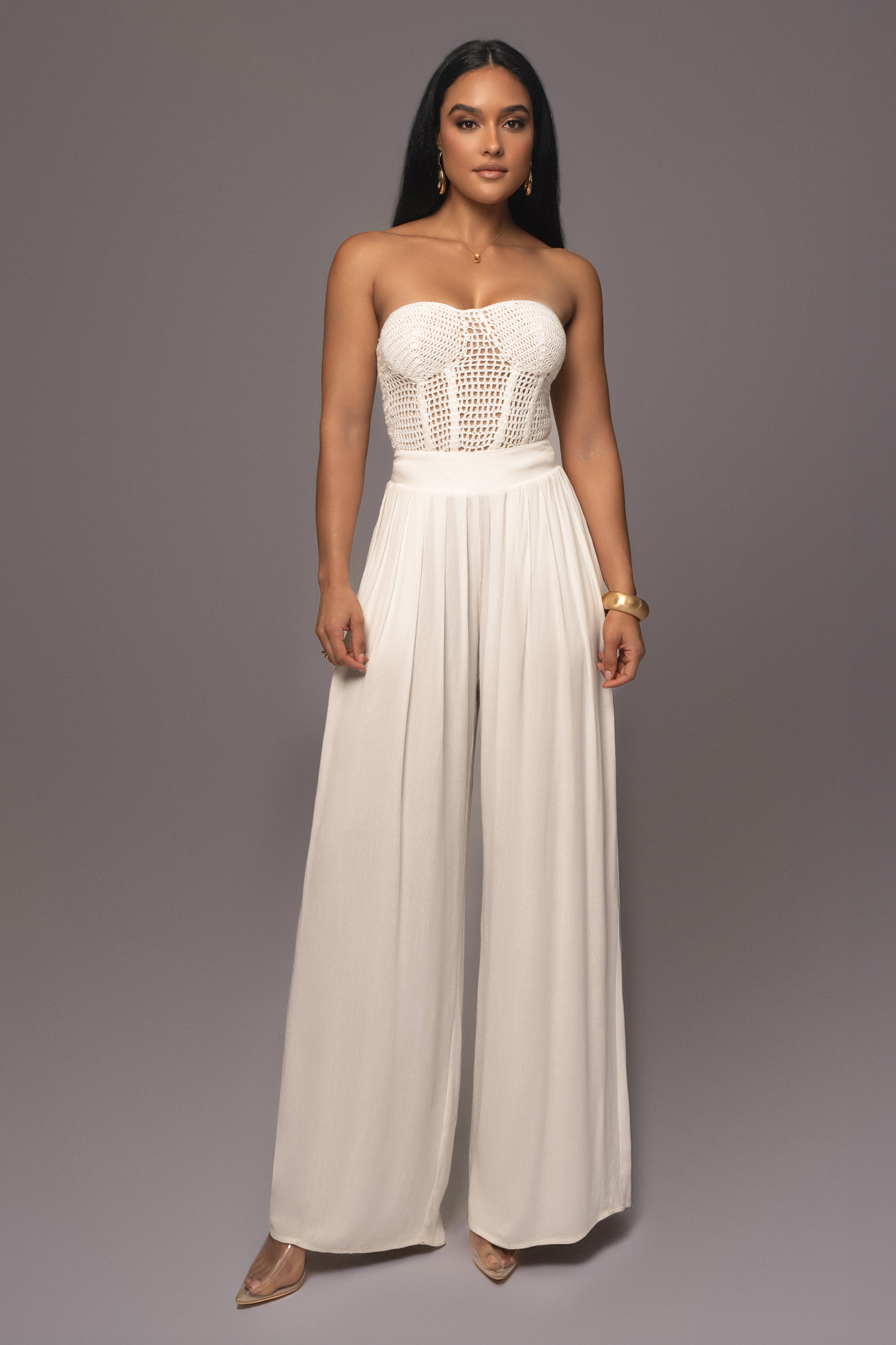 White Want It All Crochet Bustier - JLUXLABEL