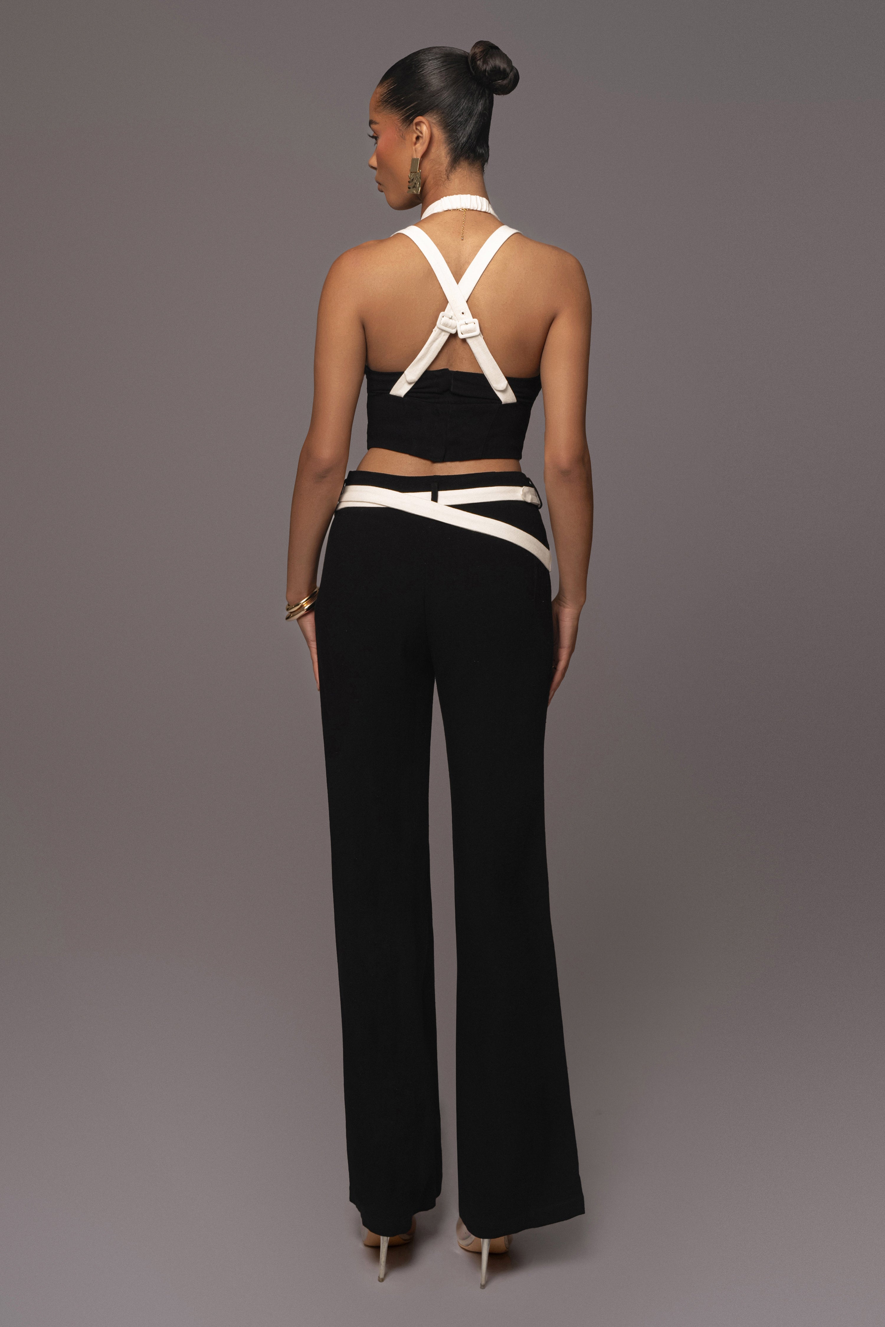 Black Palm Beach Belted Linen Pants - JLUXLABEL