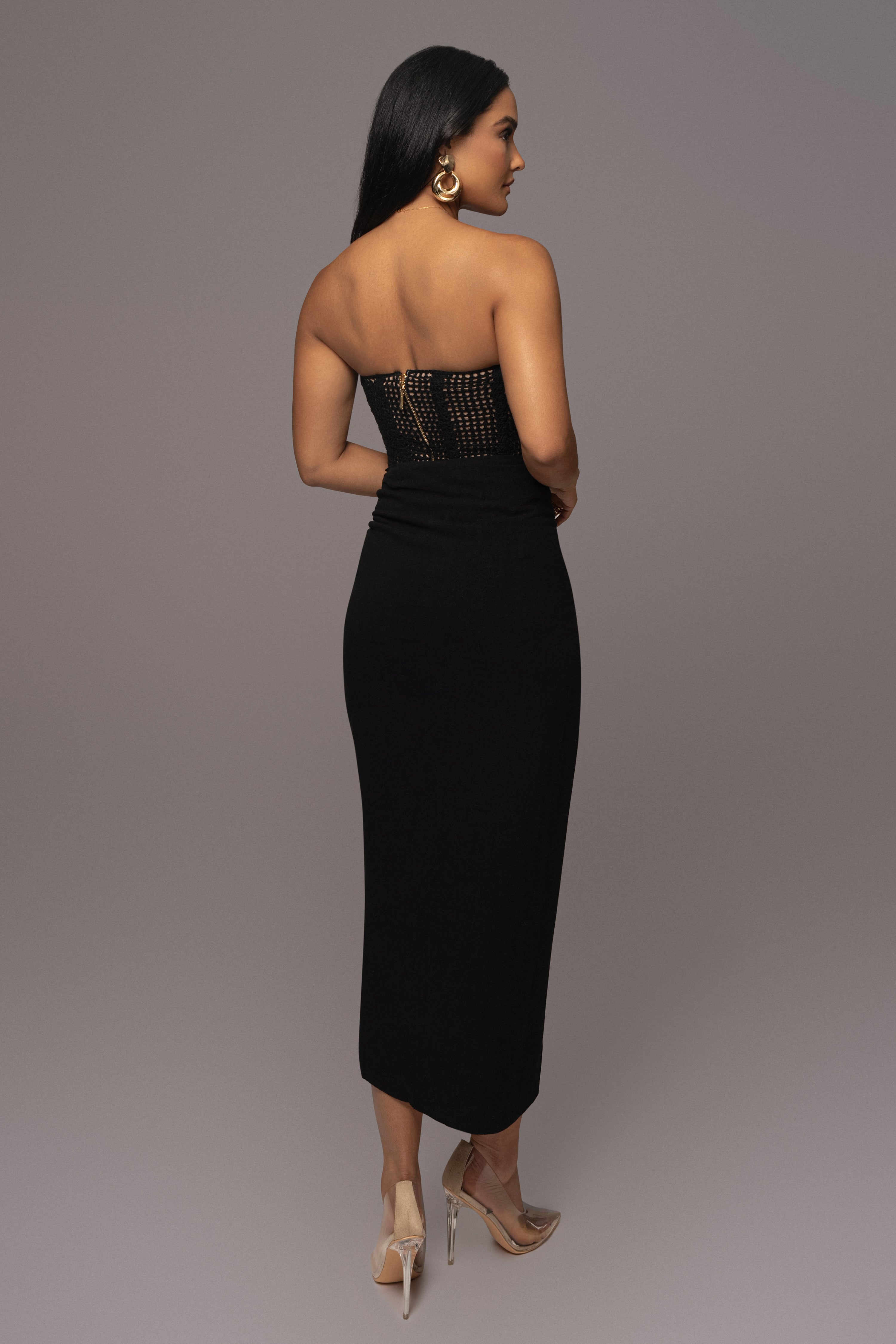 Black Want It All Crochet Bustier - JLUXLABEL