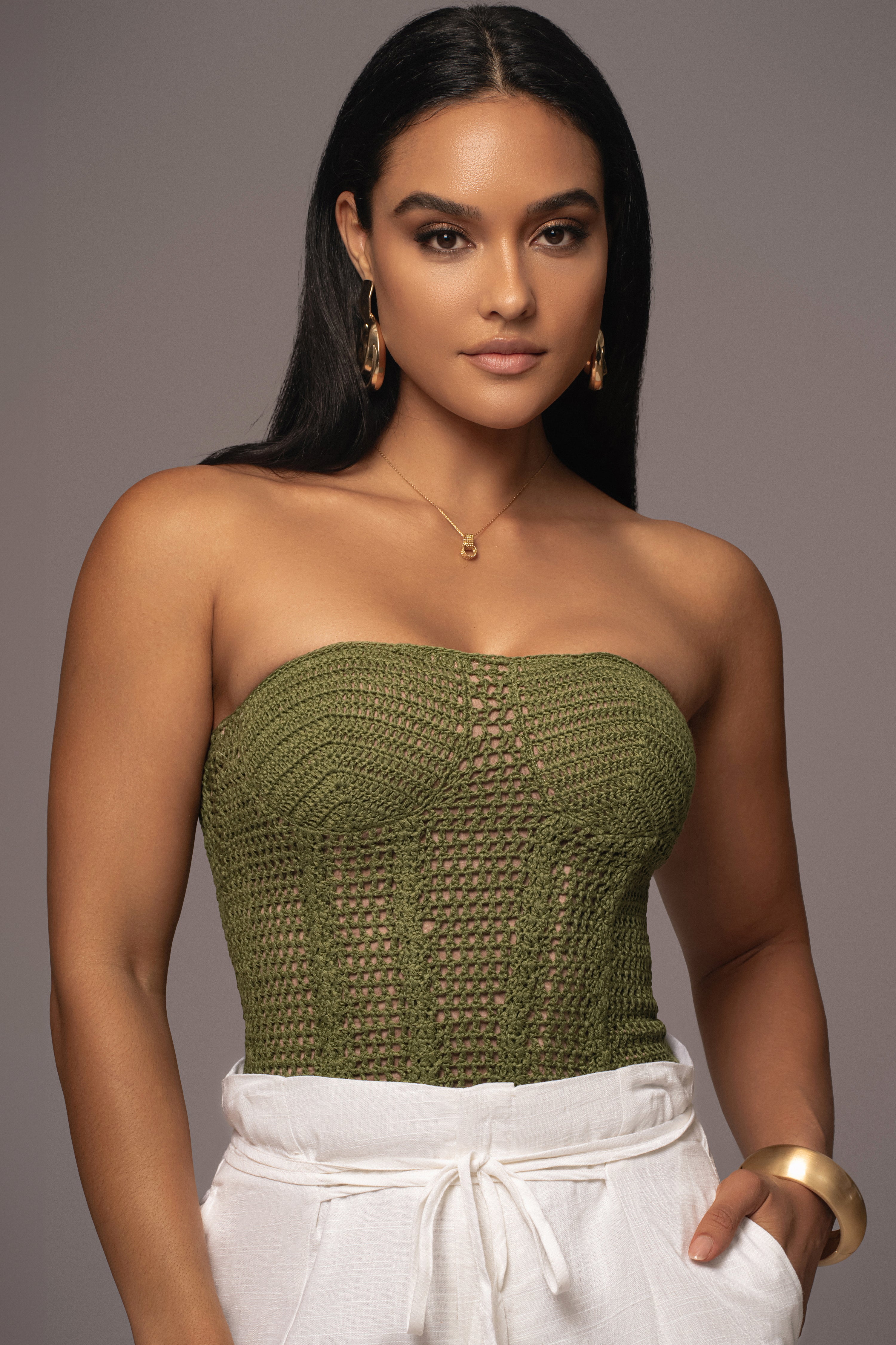 Olive Want It All Crochet Bustier - JLUXLABEL