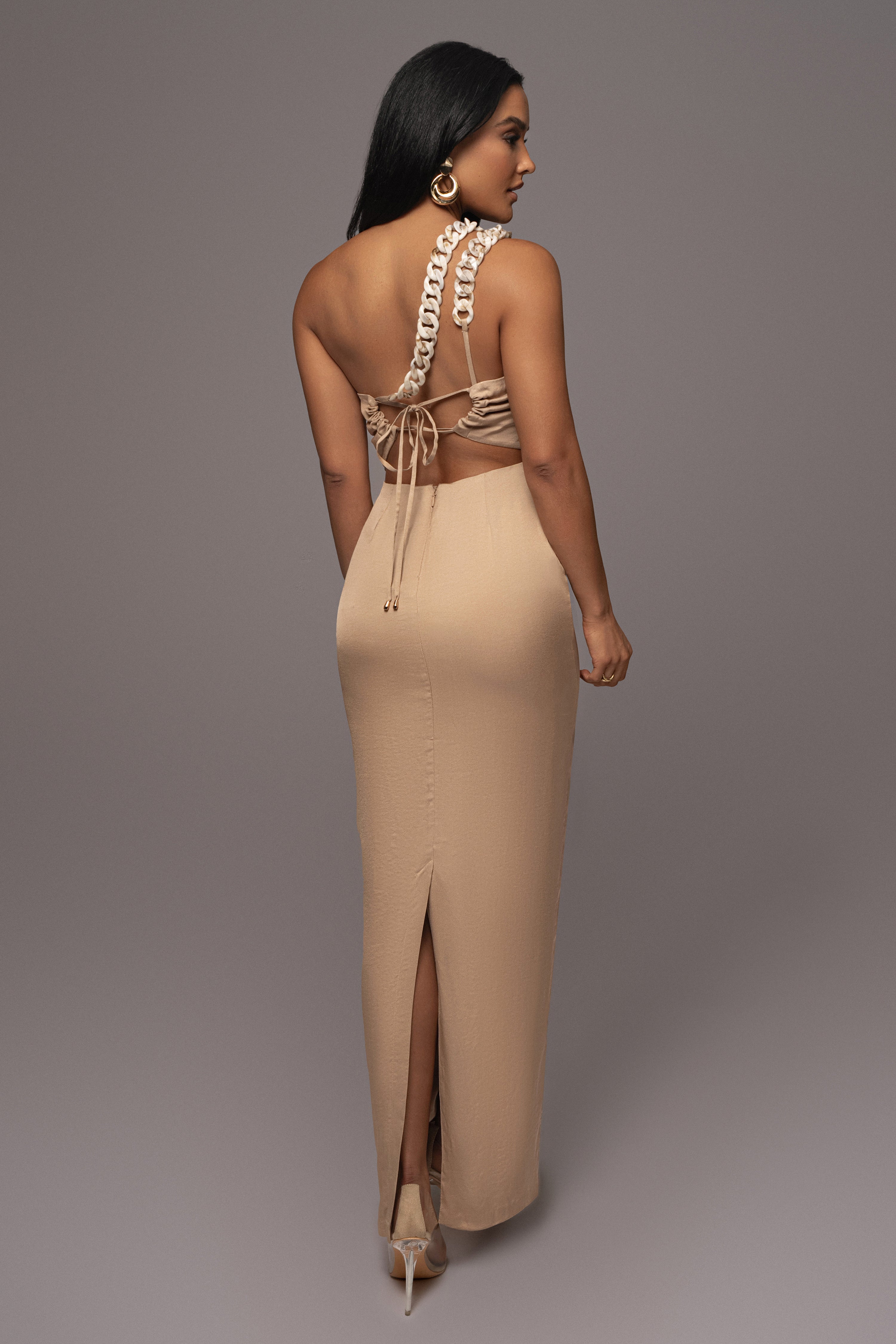 Beige Luxury Living Maxi Dress - JLUXLABEL