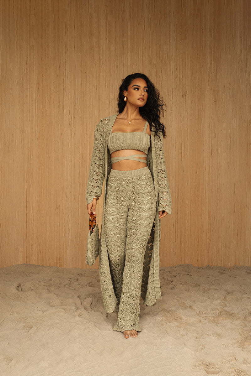 Moss She's All That Knit Crop Top - Crochet Collection - JLUXLABEL