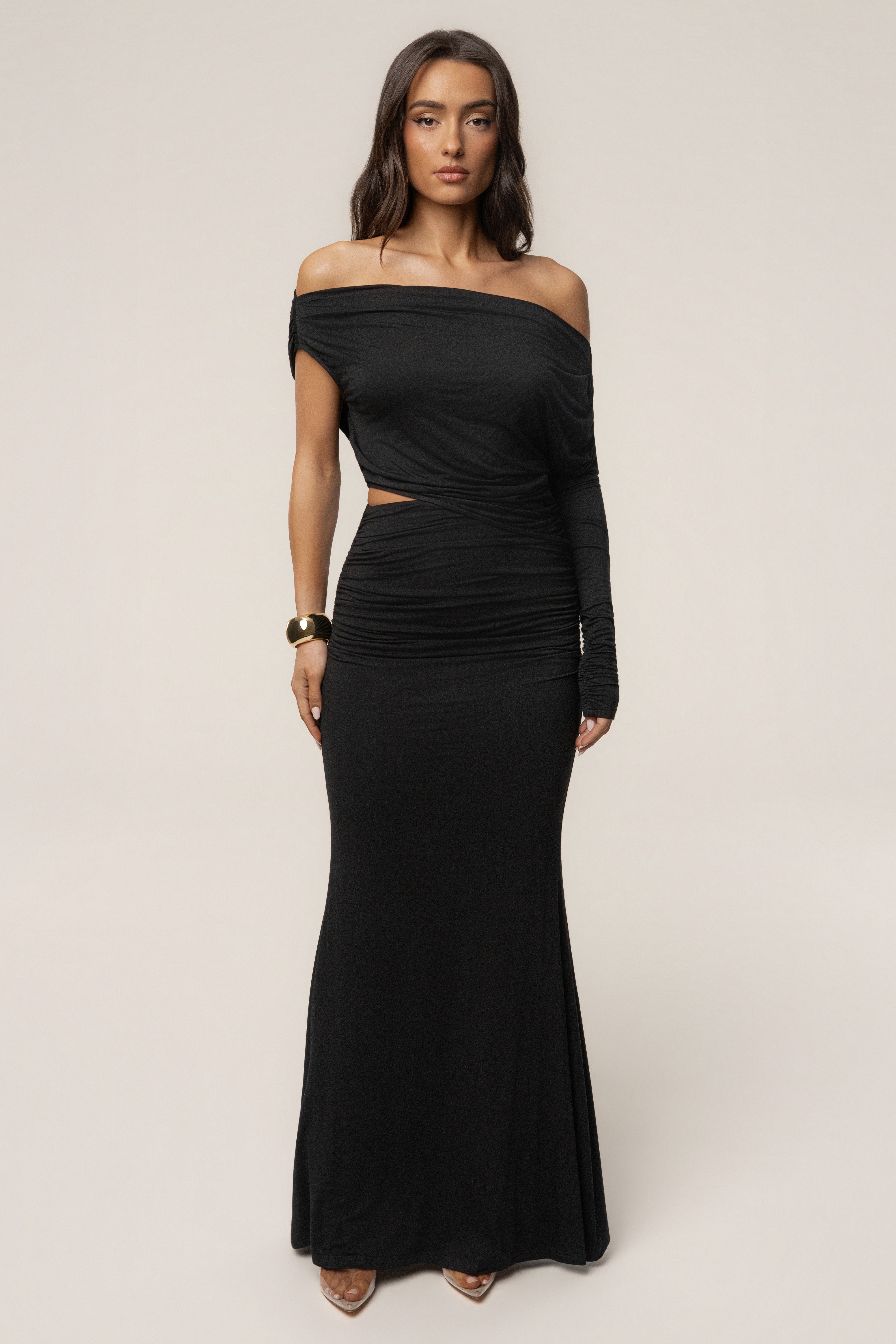 Black Premiere Cutout Maxi Dress - JLUXLABEL
