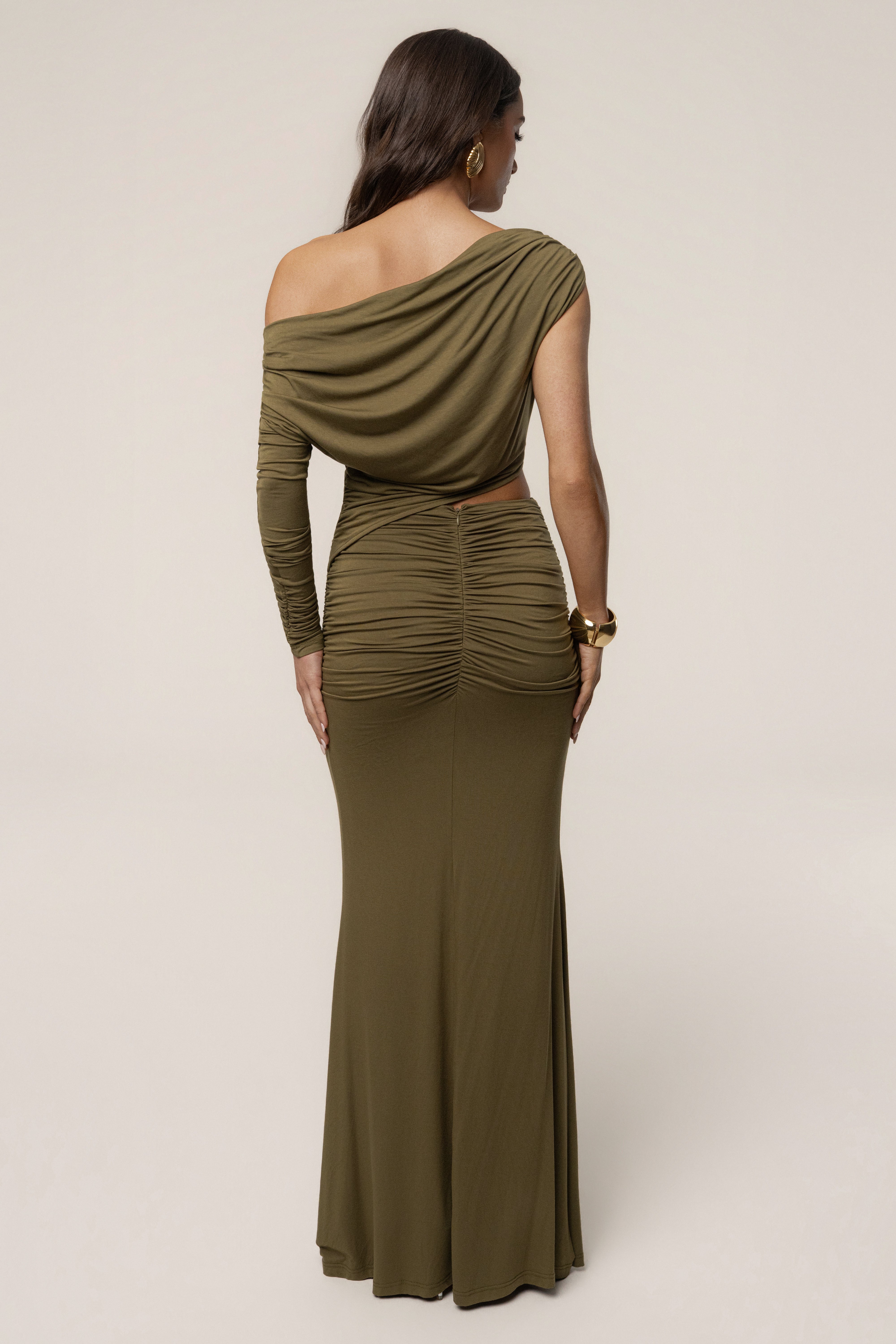 Olive Premiere Cutout Maxi Dress - JLUXLABEL