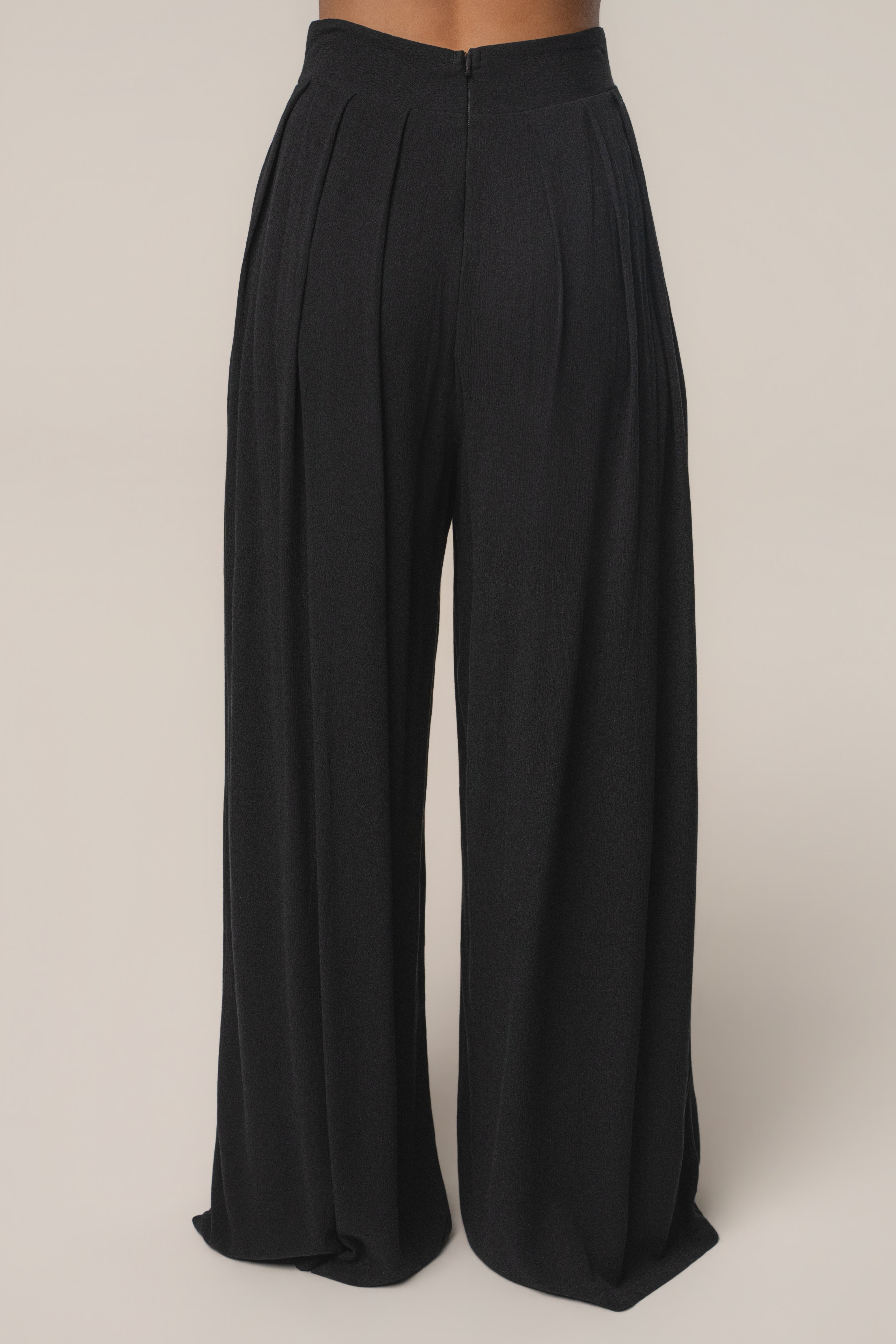 Black After Sunset Pleated Pants - JLUXLABEL