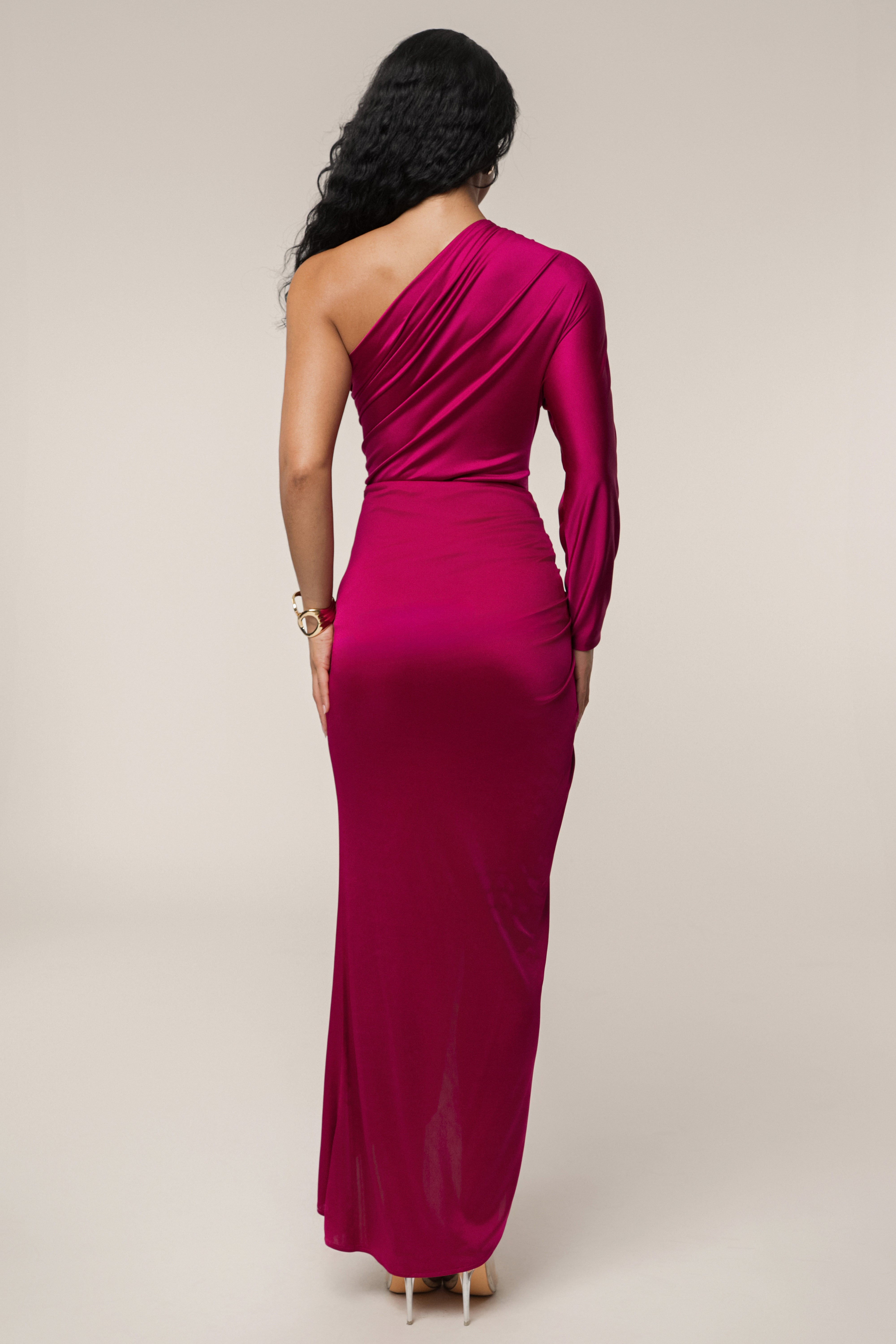 Berry Mira Drape Maxi Skirt - JLUXLABEL