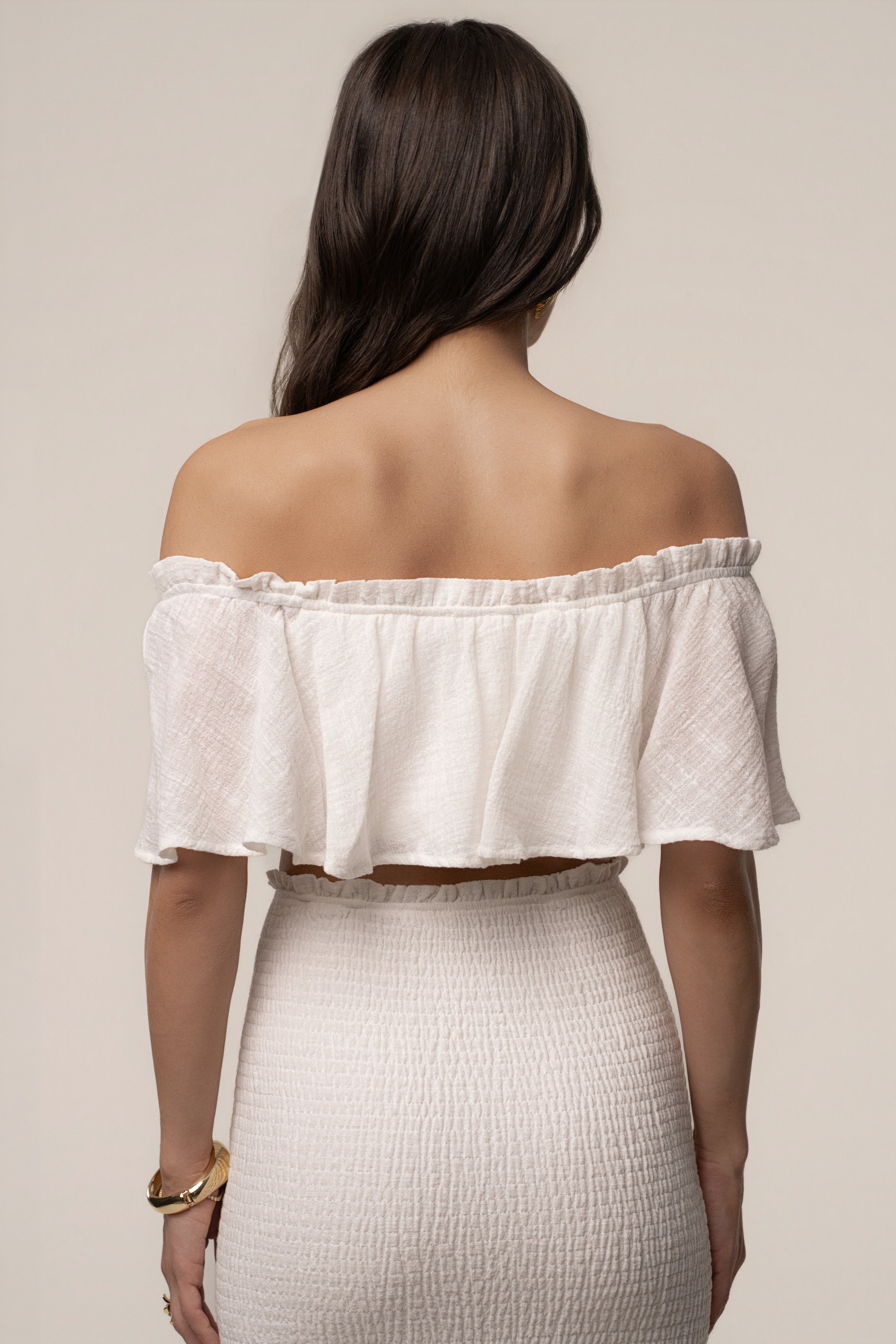 White Sienna Ruffled Skirt Set - JLUXLABEL