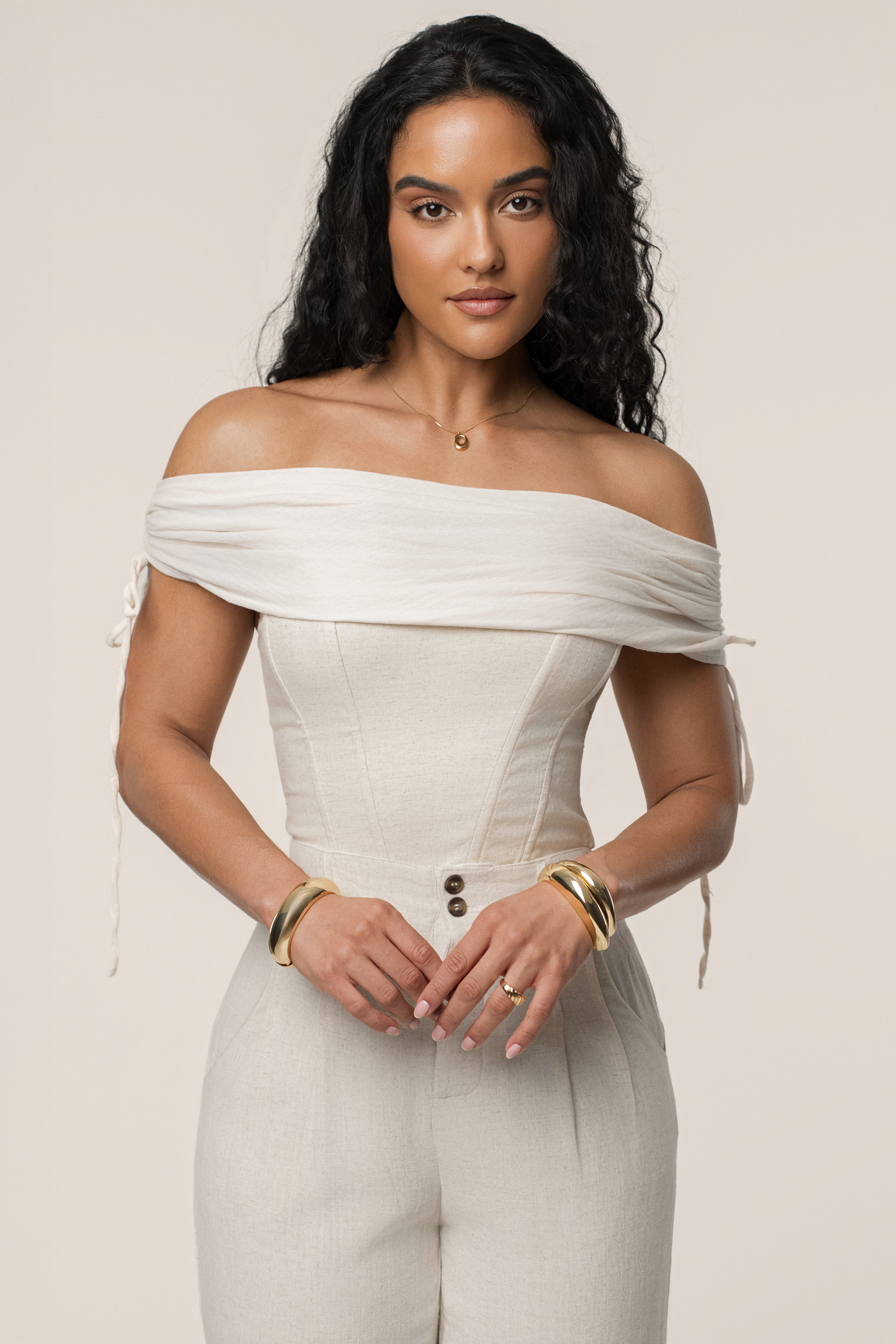 Natural New Obsession Draped Top - JLUXLABEL