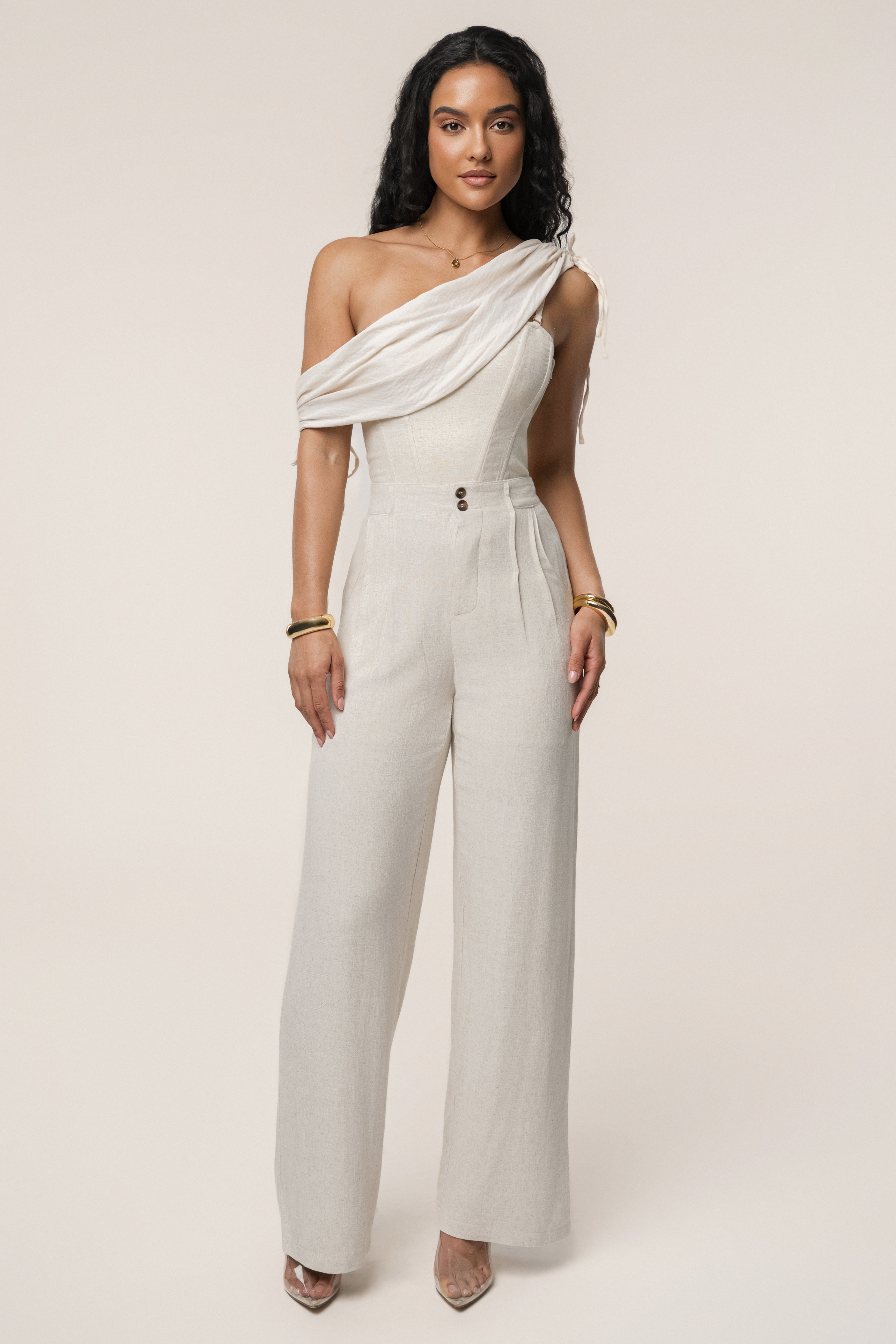 Natural New Obsession Draped Top - JLUXLABEL