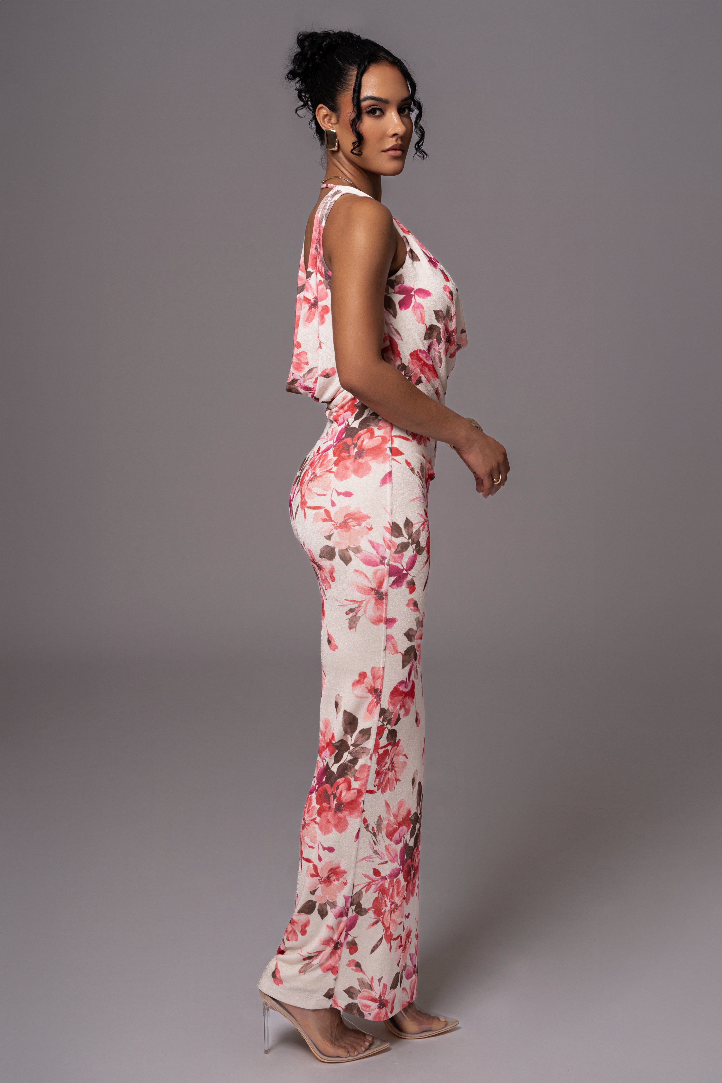 Ivory Floral Highlights Floral Maxi Dress - JLUXLABEL