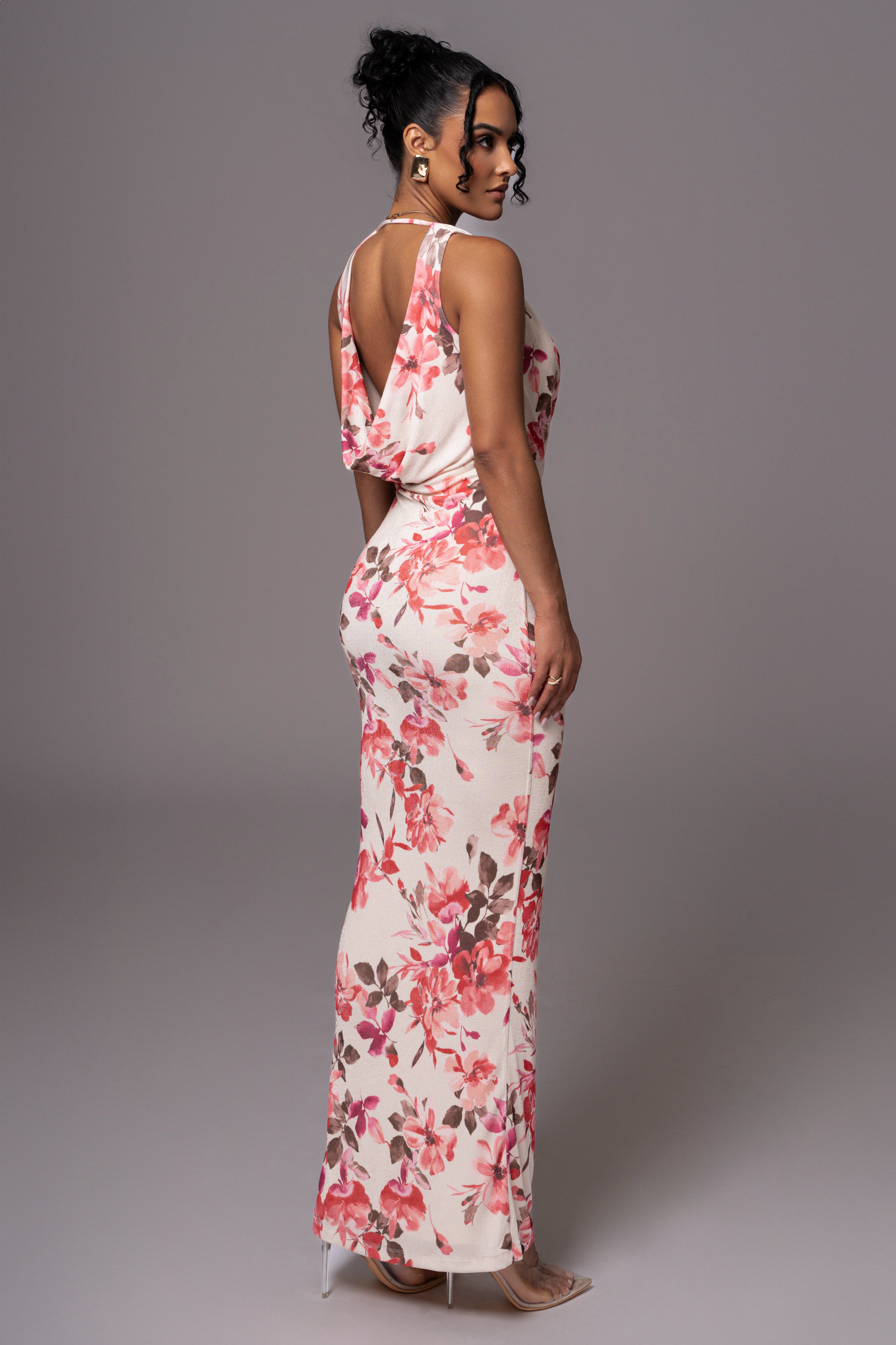 Ivory Floral Highlights Floral Maxi Dress - JLUXLABEL