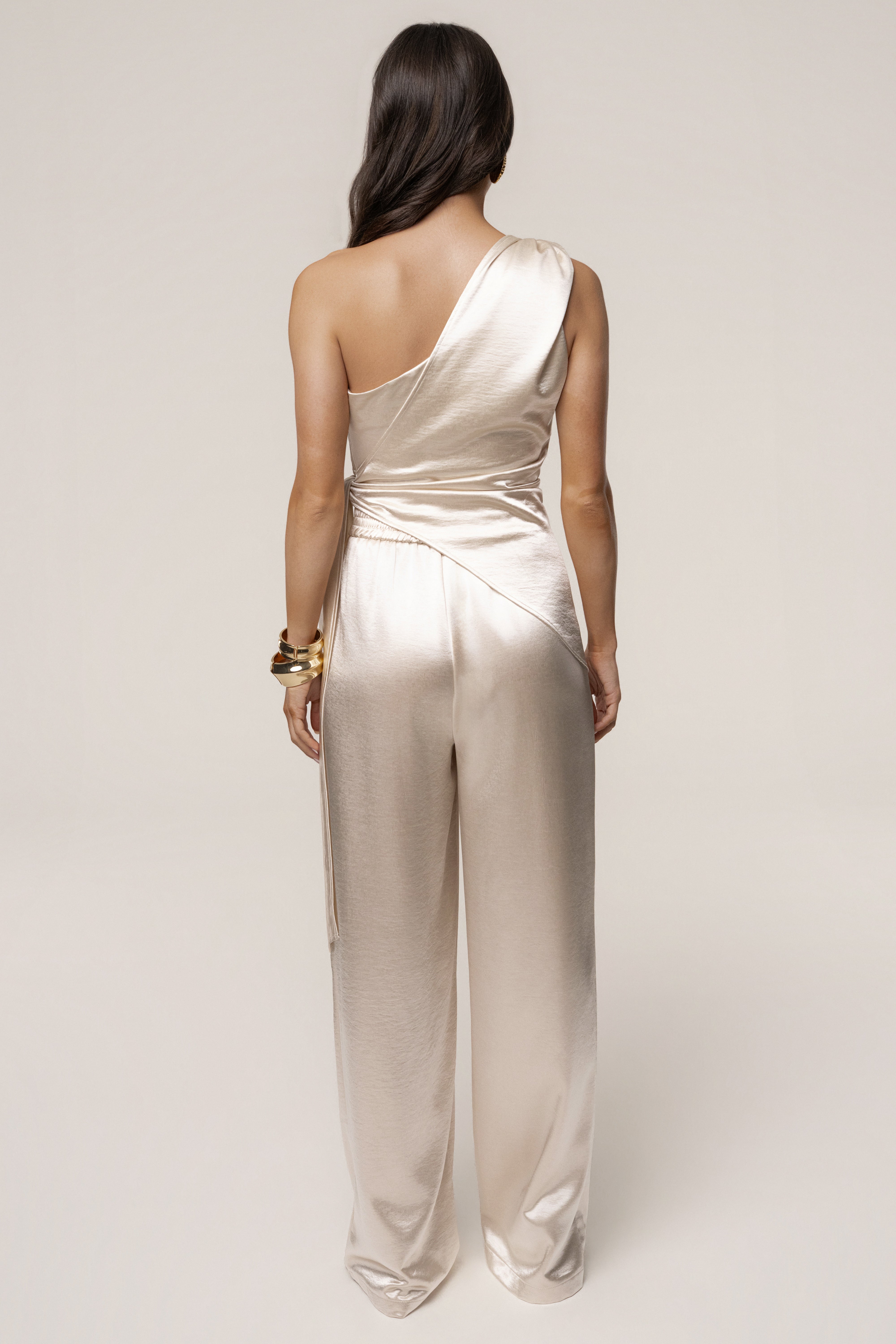 Ivory Thea Satin Pants - JLUXLABEL