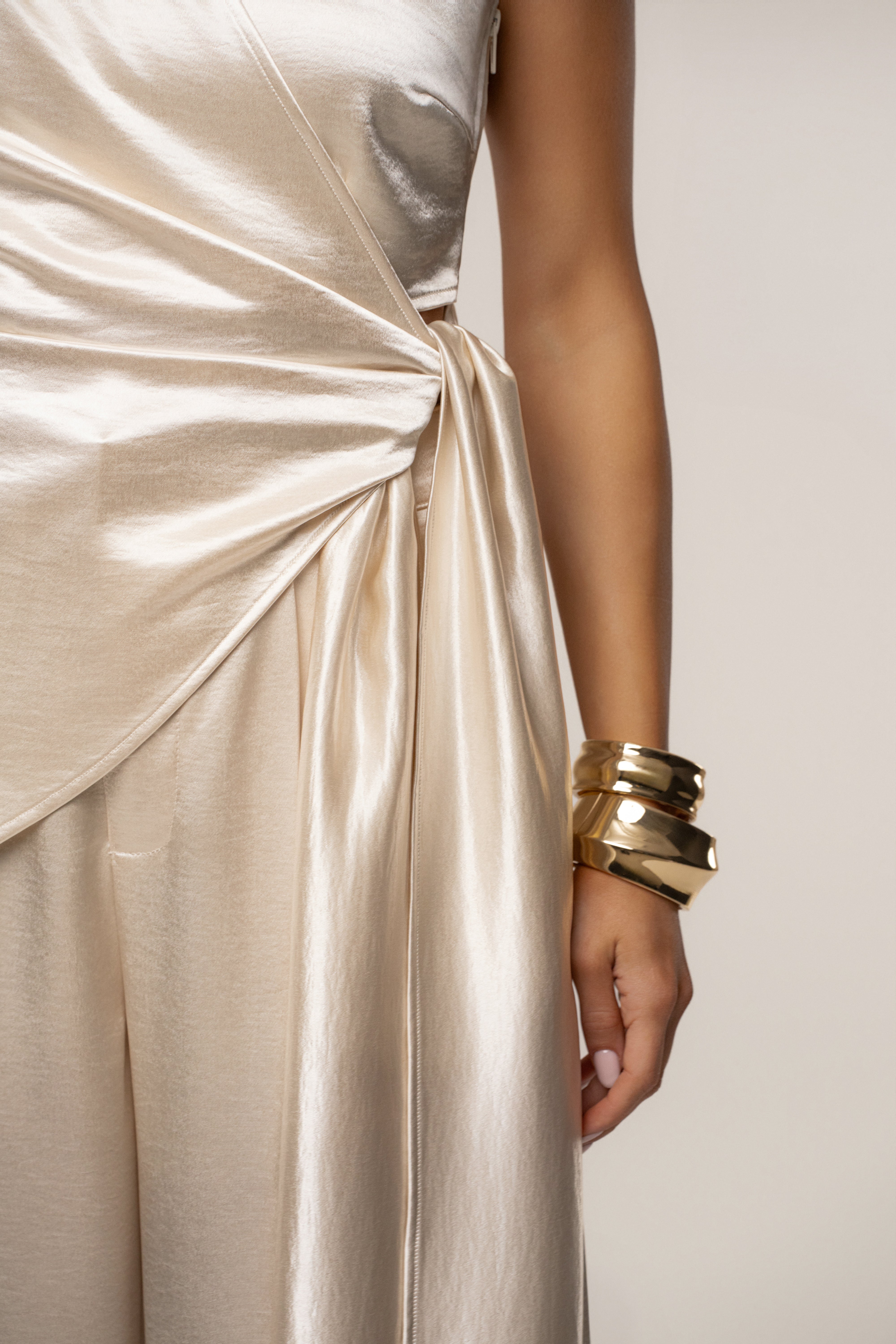 Ivory Palmera Satin Top - JLUXLABEL