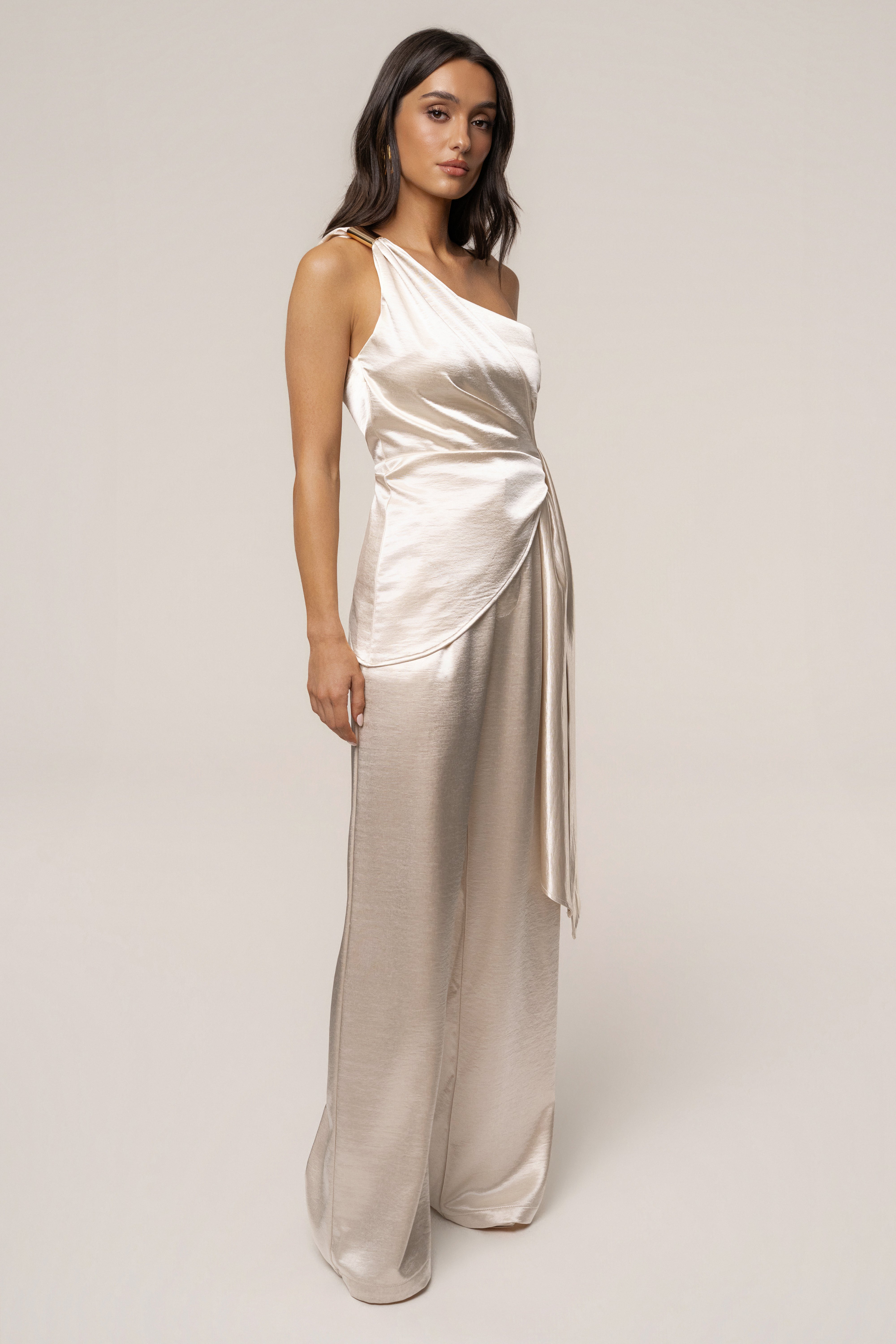 Ivory Palmera Satin Top - JLUXLABEL