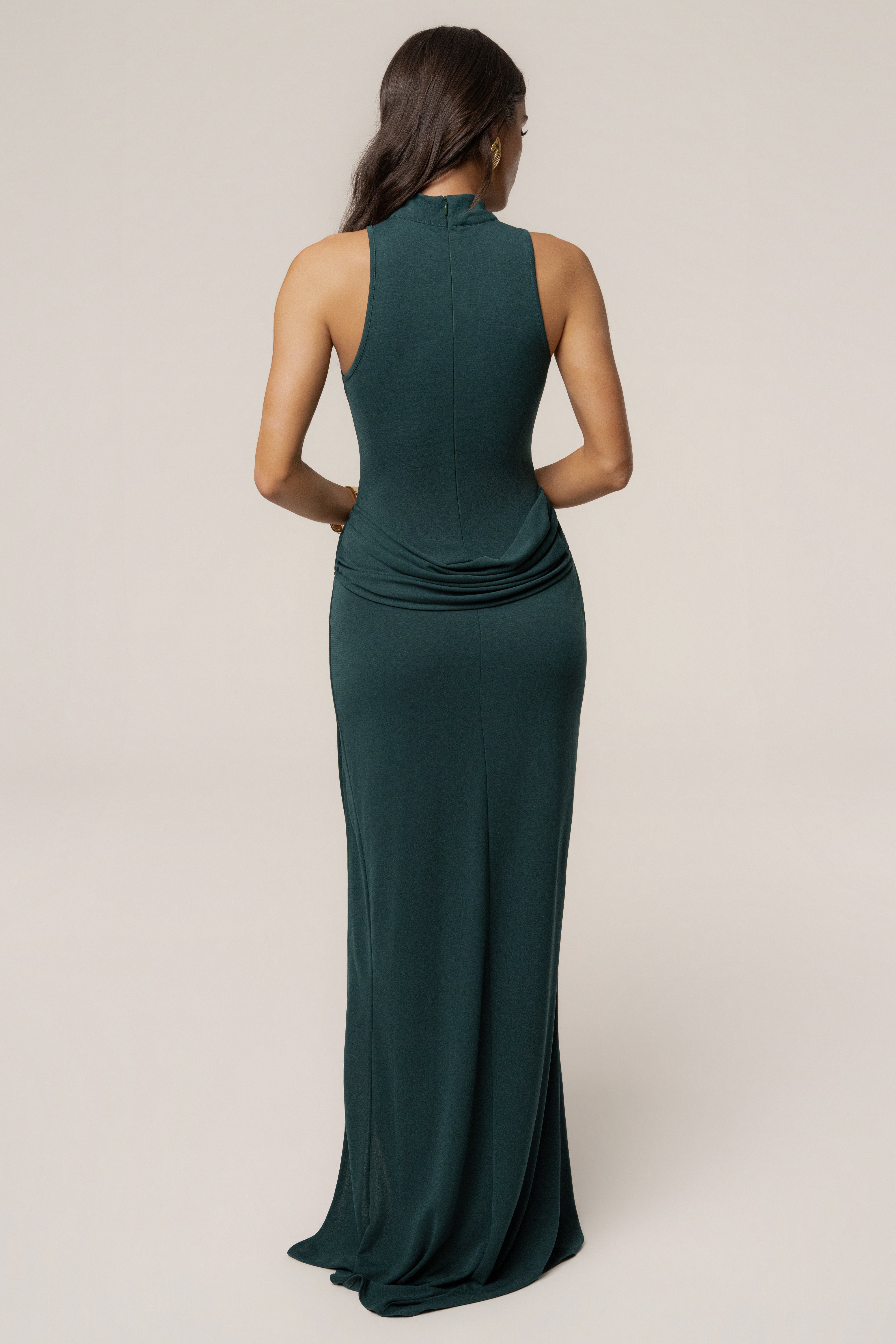 Green Dynasty Slit Maxi Dress - JLUXLABEL