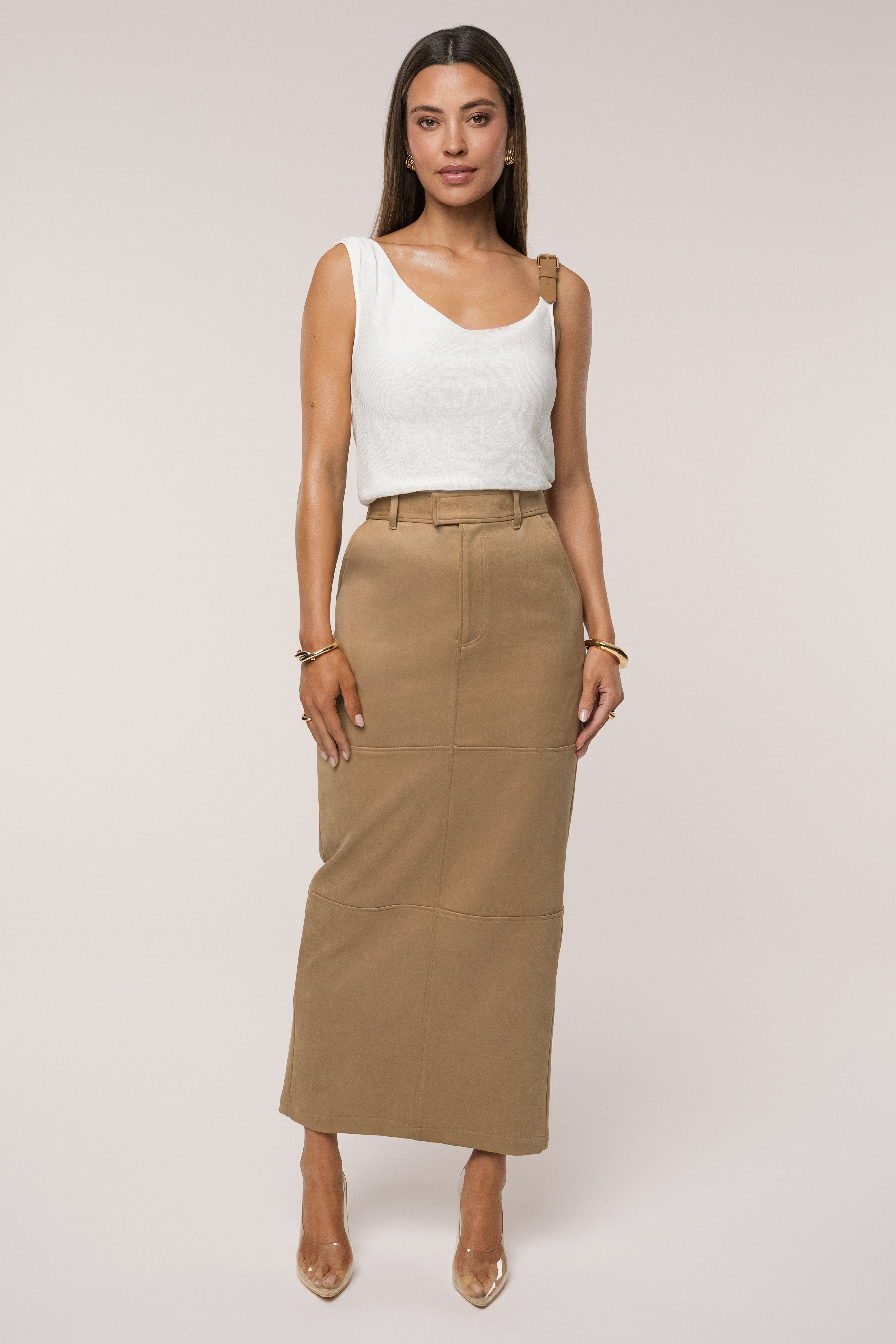 Ivory Shanti Faux Buckle Top - JLUXLABEL